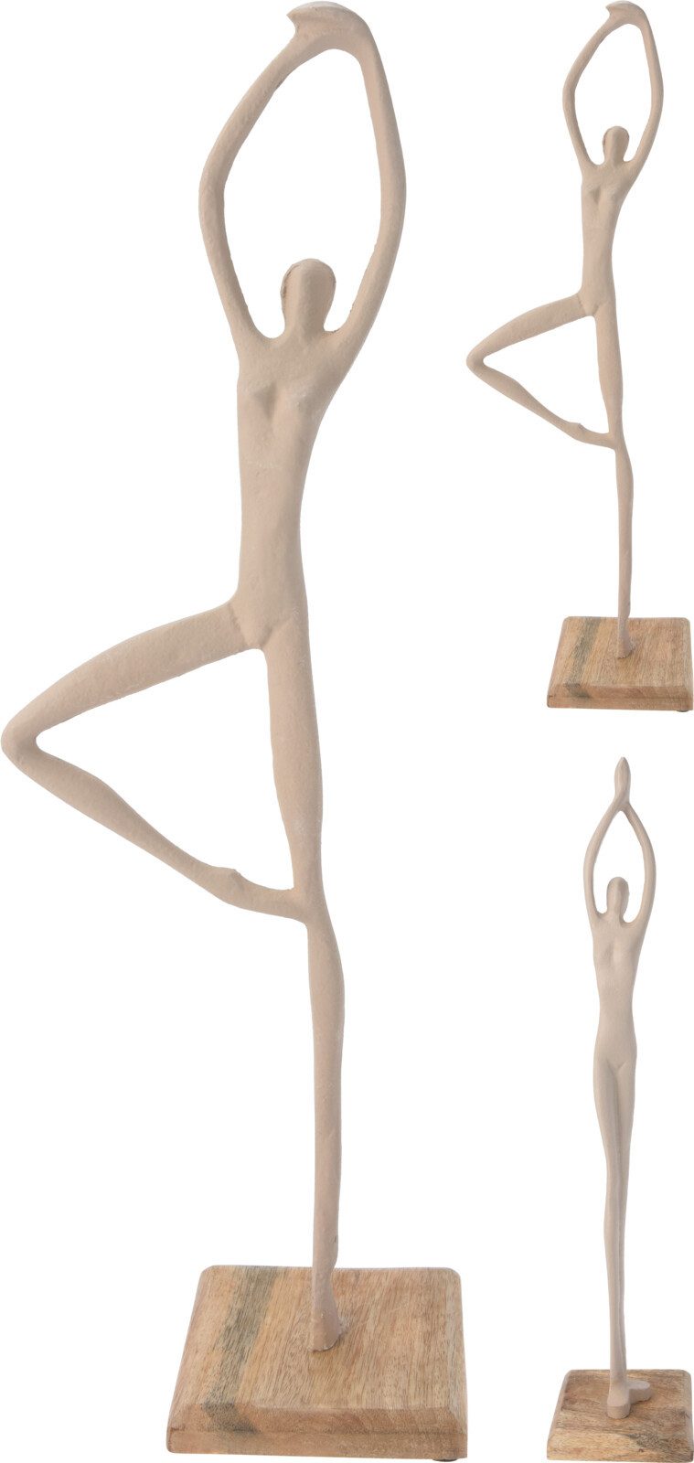 Koopman Skulptur Taupe (2 St), 2er Set, Dekofigur, Holzsockel, Ballerina günstig online kaufen