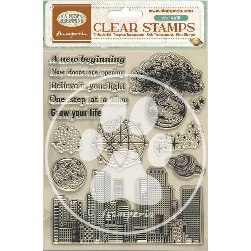 Stamperia Stempel Clear-Stamps 'A New Beginning', 13 Stück