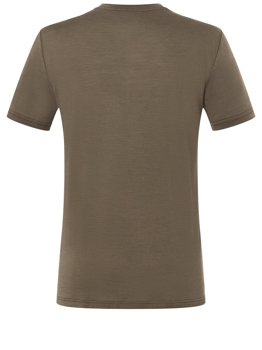 T-Shirt TEE NEW Grey Merino-Materialmix Merino M Print-Shirt Stone SUPER.NATURAL SCHOOL pflegeleichter