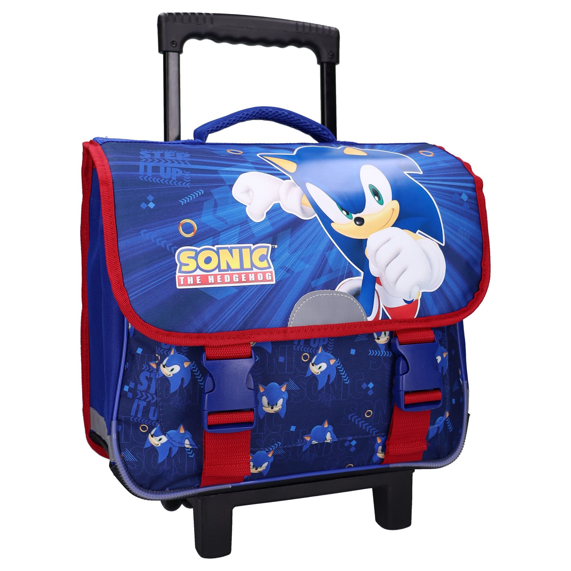 Sonic The Hedgehog Kinderrucksack Still Unstoppable Schultrolley mit Frontfach und Schultergurten