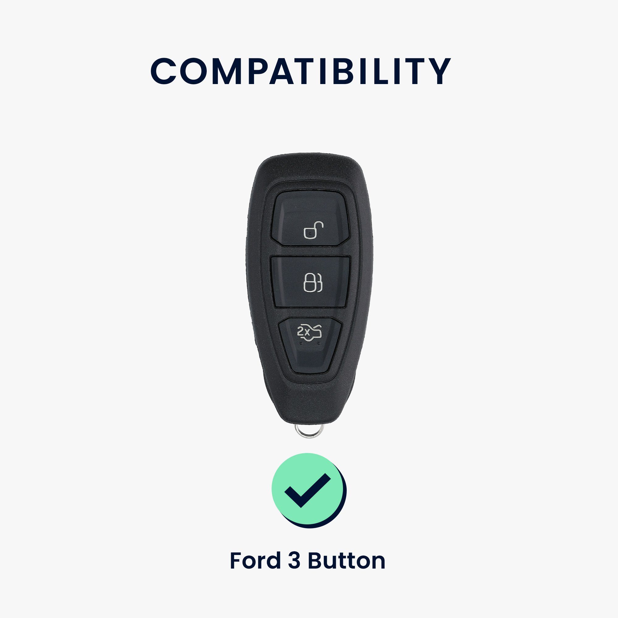Hülle Grau in Autoschlüssel kwmobile Cover Kunstleder Ford, Schlüssel Schlüsselhülle Case Schlüsseltasche für