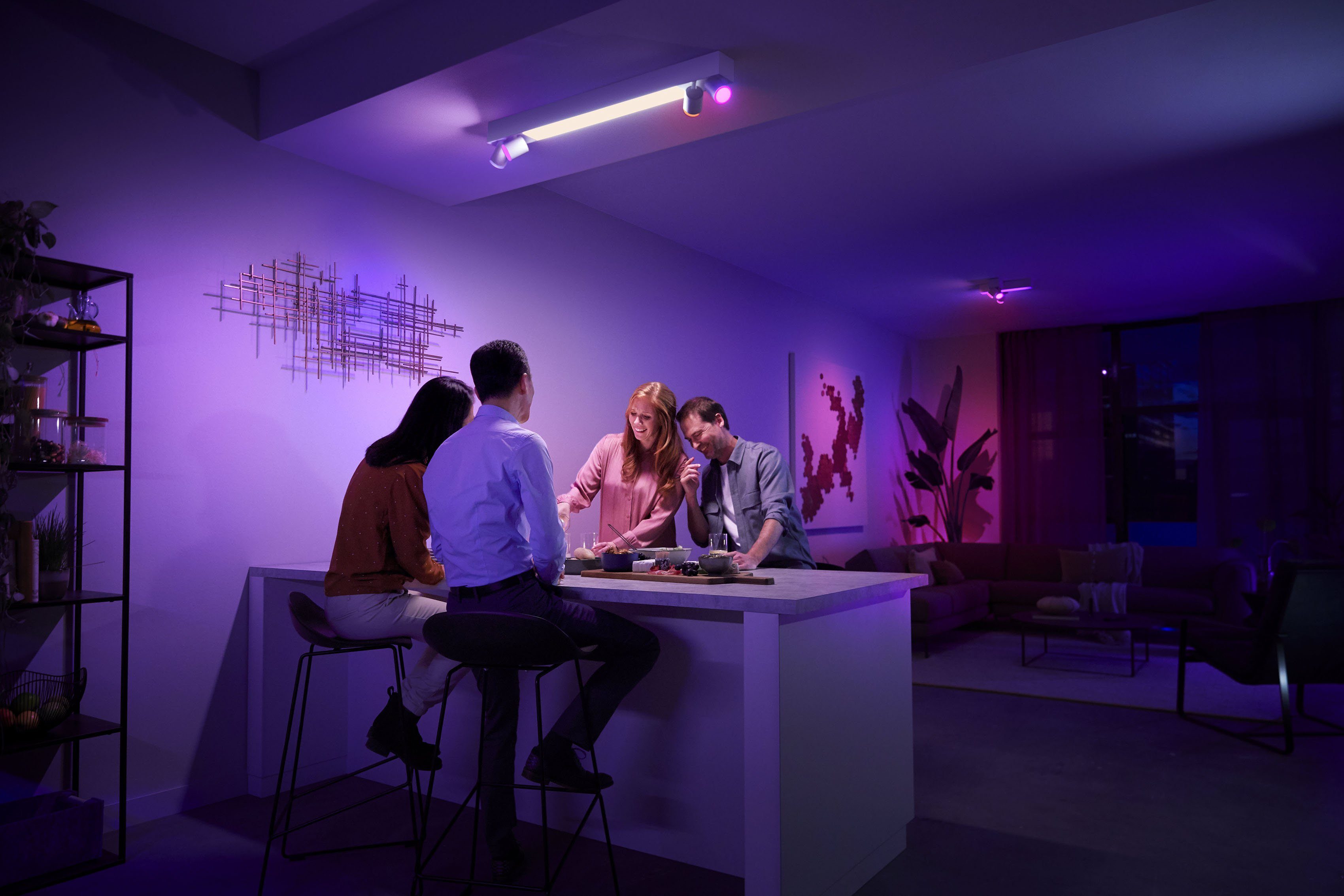 Philips Hue LED Deckenspot Centris, Individ. anpassbar Farbwechsler, Lampeneinstellungen Lampen Hue der LED einzeln App, mit wechselbar