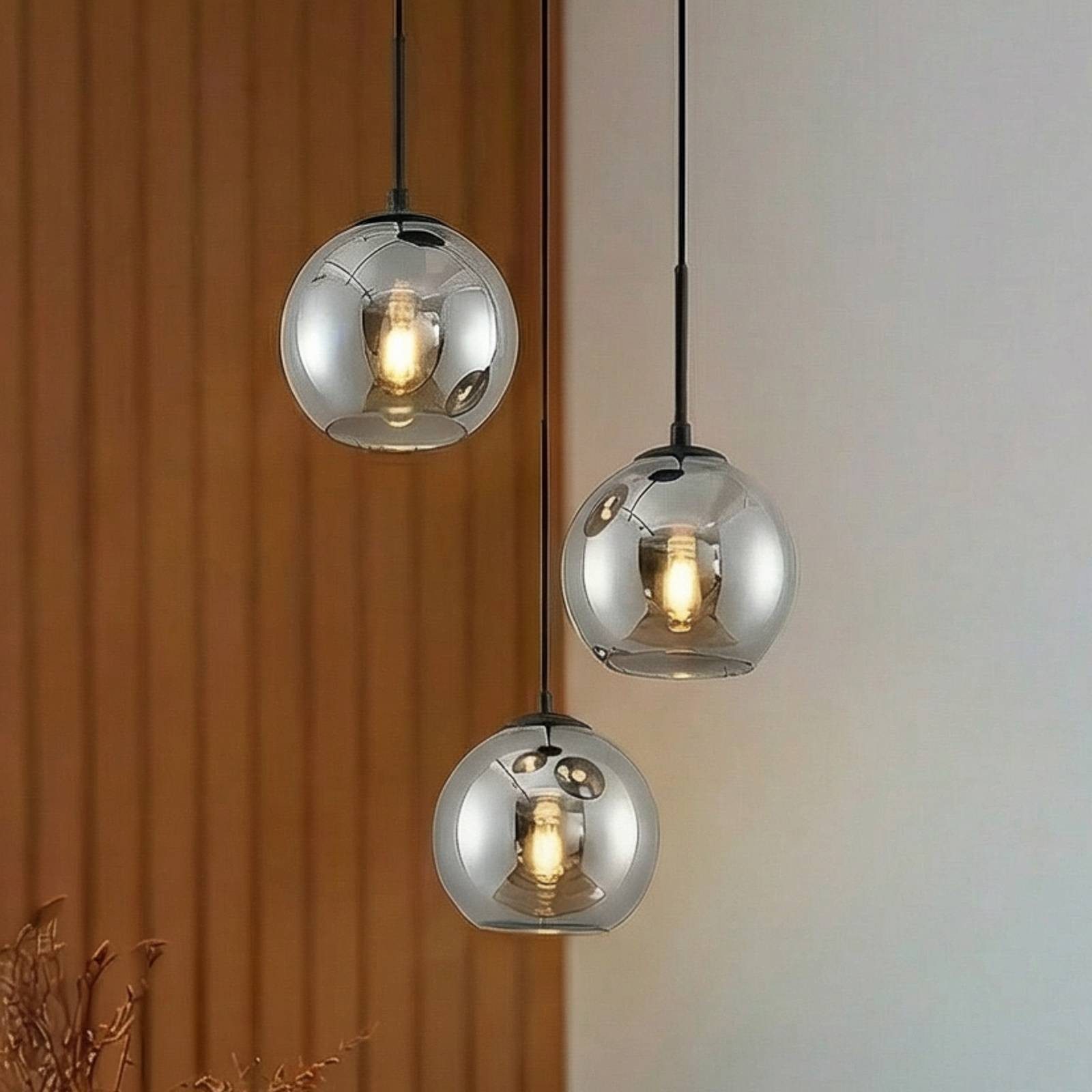 Lindby Hängeleuchte Jurian, Glas Alu IP20, 3 x 15 W LED