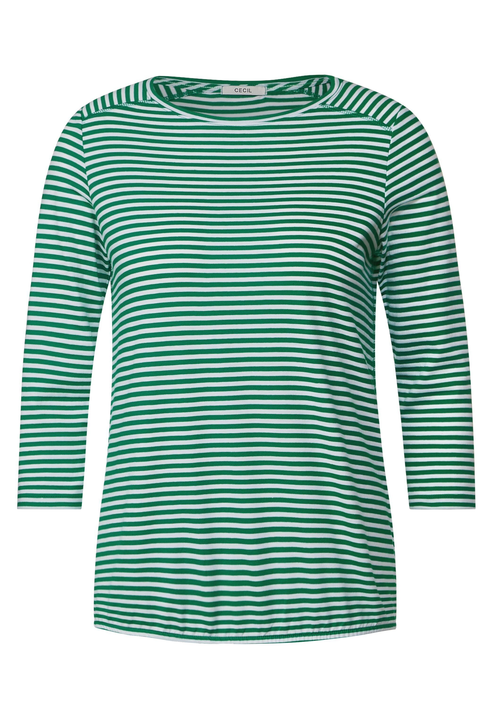 mit U-Boot-Ausschnitt Cecil luscious green 3/4-Arm-Shirt