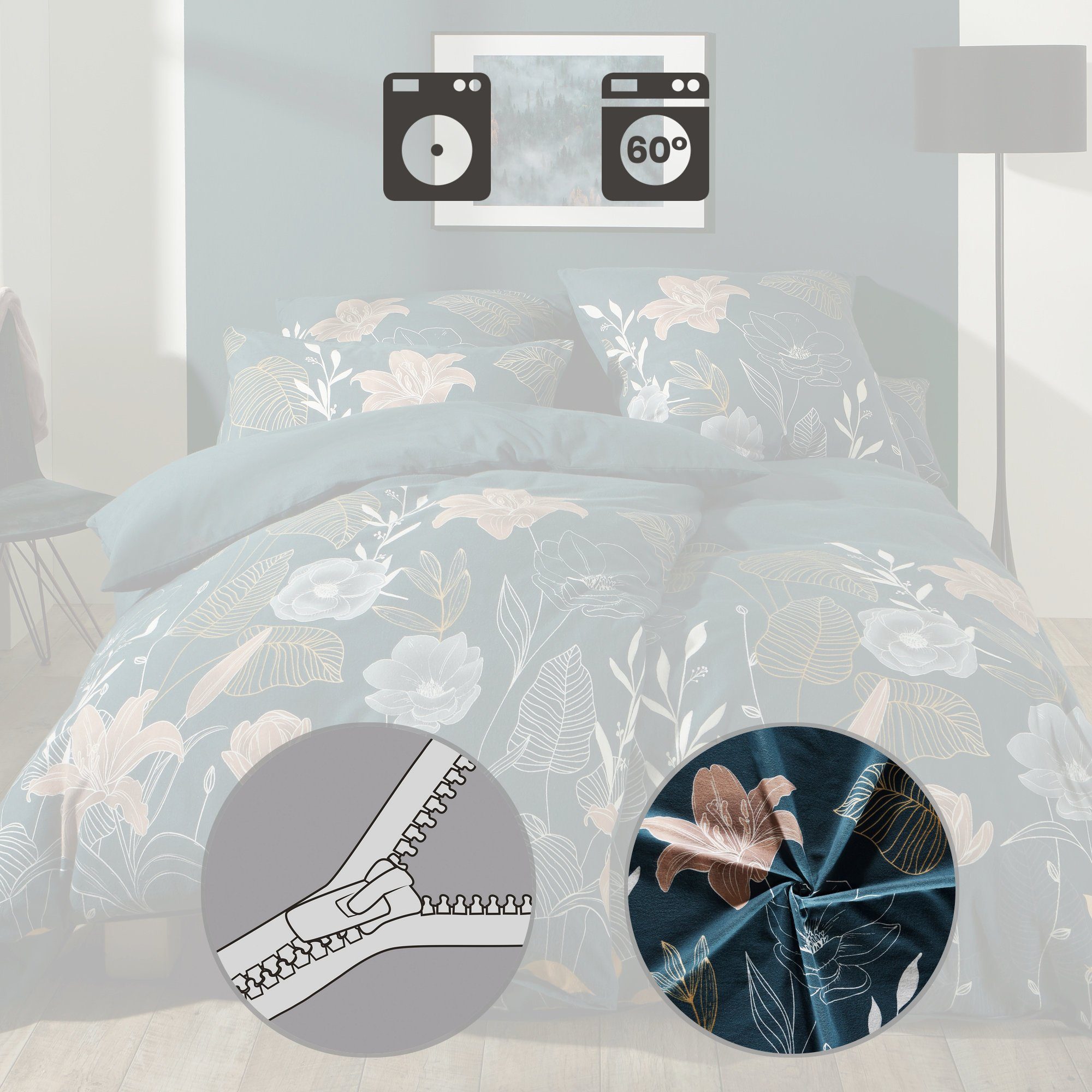 REDBEST Bettwäsche Wendebettwäsche, Baumwolle, Blumen