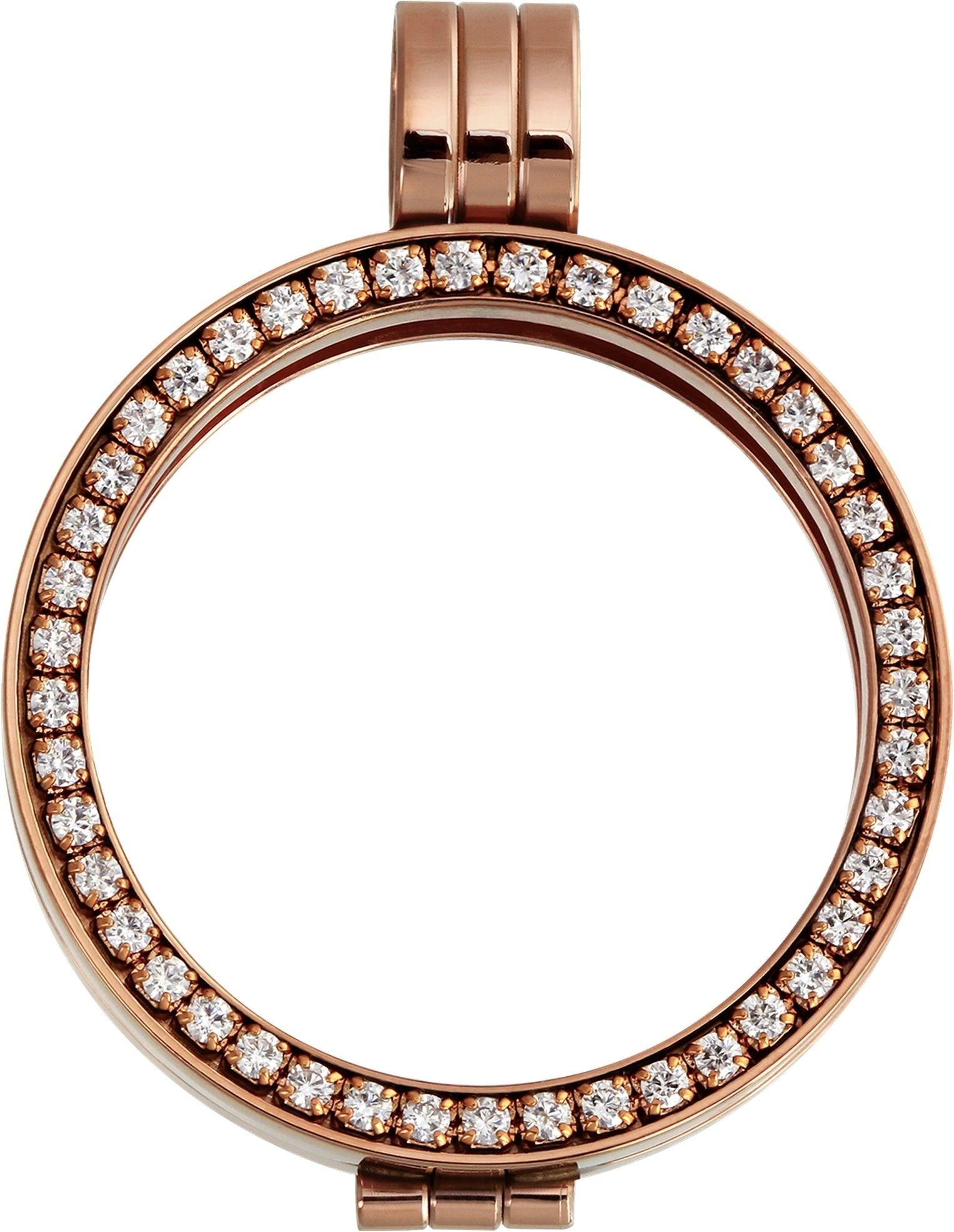 Amello Kettenanhänger Amello Kettenanhänger Coinfassung Zirkonia, Coin Fassung Edelstahl (Stainless Steel), vergoldet (Gelbgold 333), Fa