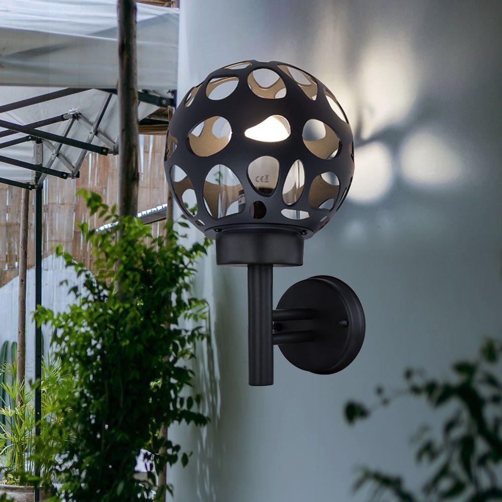 GLOBO LIGHTING LED Wandleuchte, Leuchtmittel inklusive, Kaltweiß, Warmweiß, Neutralweiß, Tageslichtweiß, Farbwechsel, Smart LED Außenwandlampe Haustürlampe Fassadenlampe Kugel anthrazit