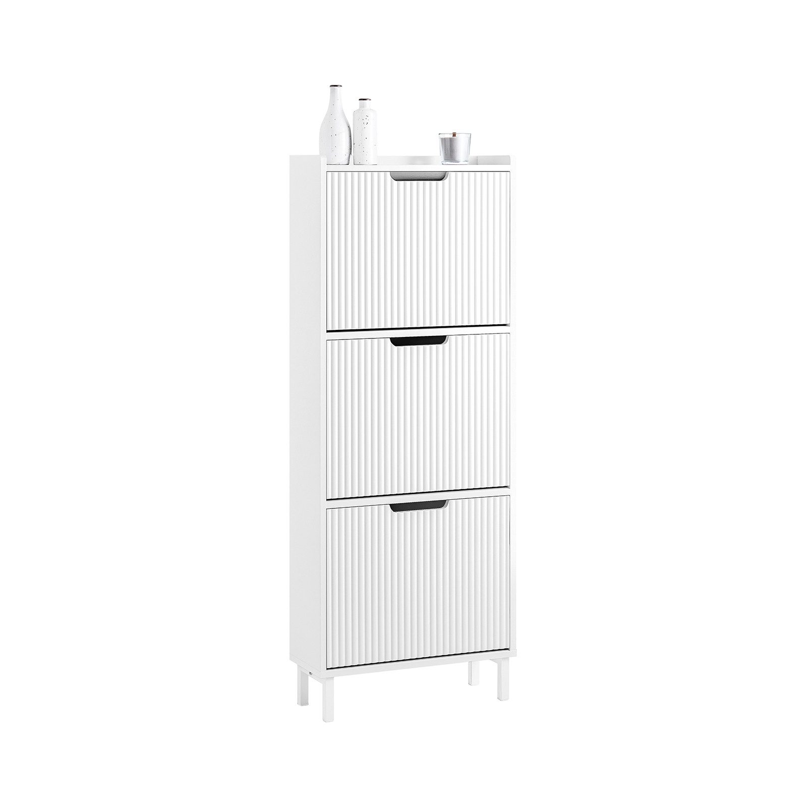 SoBuy Schuhkipper FSR177, Schuhschrank, Flurschrank Hoch Kommode für Diele, Flur, Schuhschrank schmal Schuhregal Schuhkommode Schuhablage