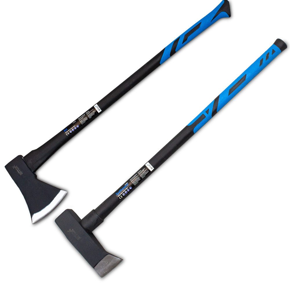 Bituxx Spaltbeil 2er Set Beil 1800g + Spalthammer 4kg, (Spar-Set, 2-St., MS-16968)
