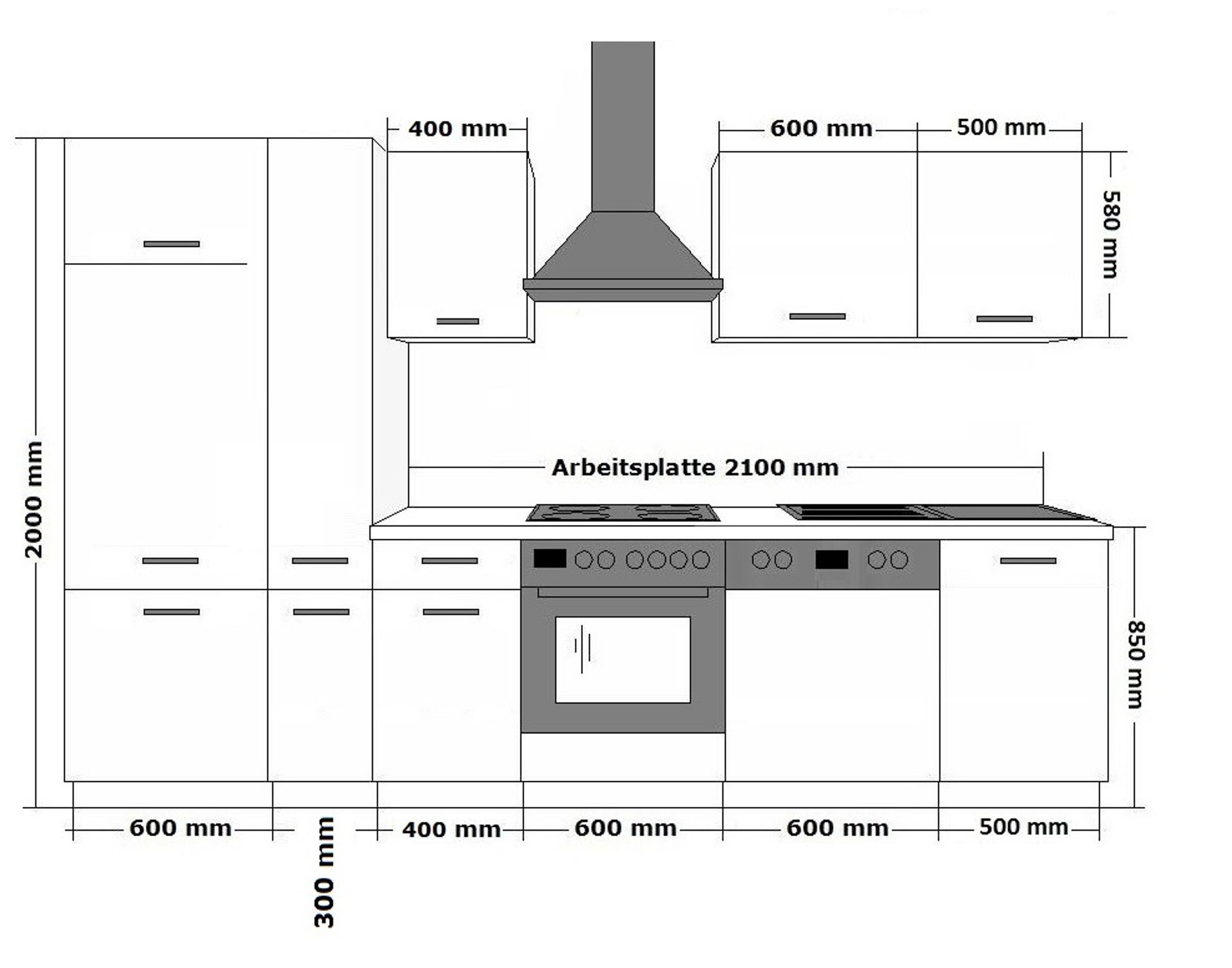 Küchen-Preisbombe Küchenzeile Toni 300 cm Küche Küchenblock Singleküche Einbauküche – Bild 4 von 5