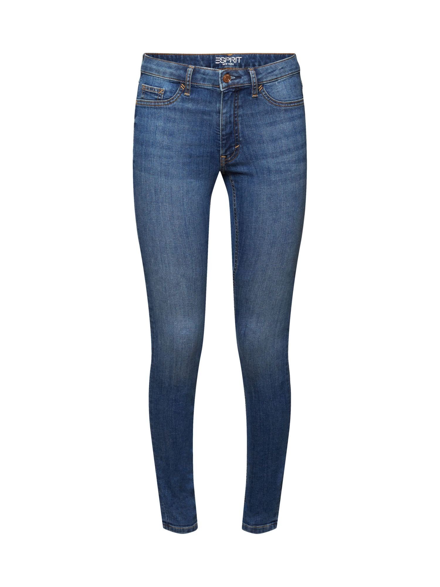 Esprit MEDIUM Skinny-fit-Jeans BLUE WASHED Mid-Rise-Jeggings