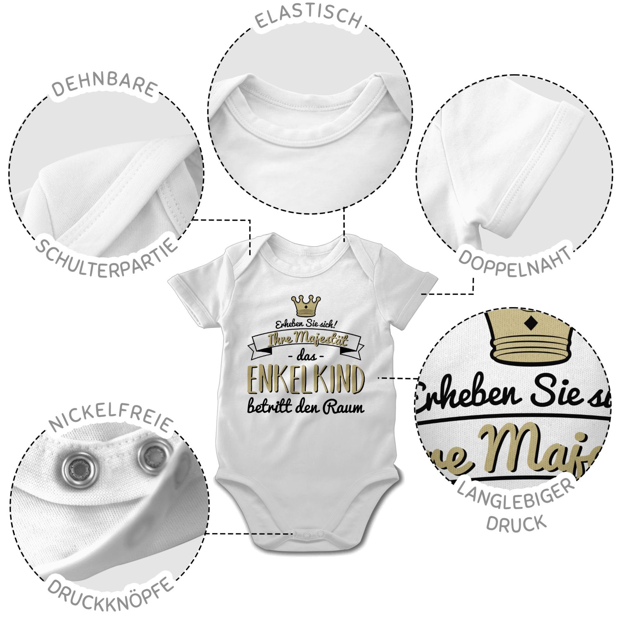 Shirtracer Shirtbody Ihre Majestät Baby Raum den das 1 betritt Weiß Sprüche Enkelkind