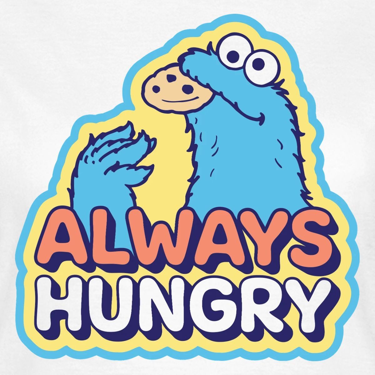 Spreadshirt T-Shirt Sesamstraße Krümelmonster Always Hungry Frauen T-Shirt (1-tlg) Slim Fit, fällt klein aus
