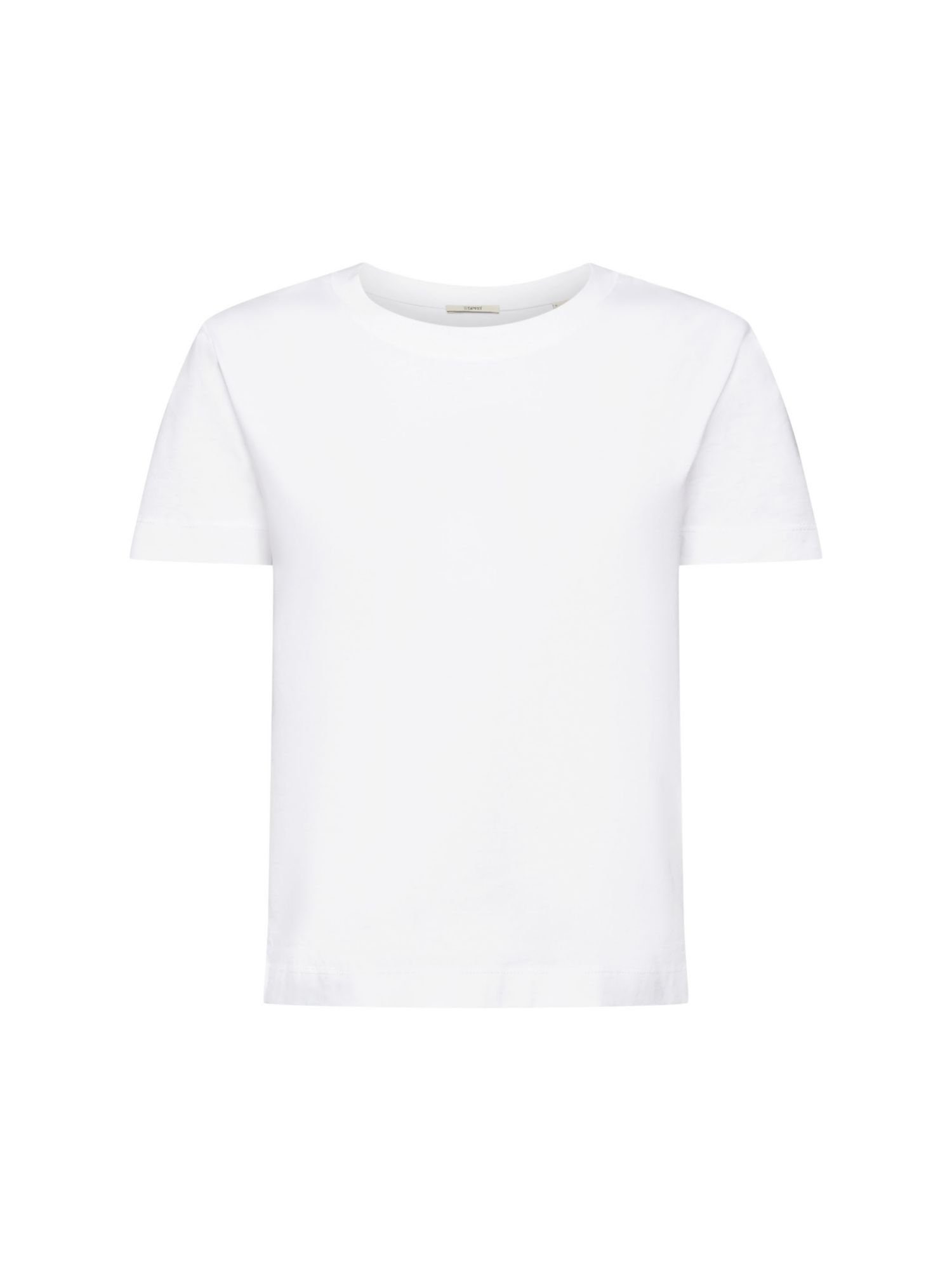 Esprit T-Shirt Baumwoll-T-Shirt mit Rundhalsausschnitt (1-tlg) WHITE