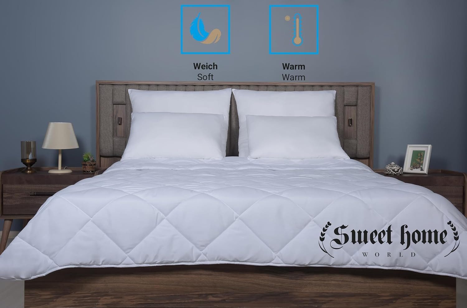 Sweet Home World Microfaserbettdecke Ganzjahresdecke, Wärmende Bettdecke für Allergiker, Mikrofaser, 300gsm