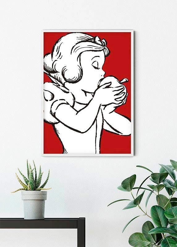 Apple Disney Schlafzimmer, Snow Bite White Poster Wohnzimmer Komar (1 red, Kinderzimmer, - St),