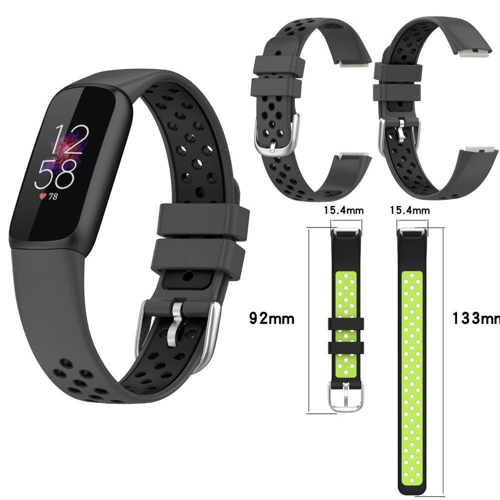 Wigento Für Fitbit Luxe Fitness Uhr Kunststoff Silikon Ersatz Armband  Anthrazit / Schwarz Fitnessuhr online kaufen | OTTO