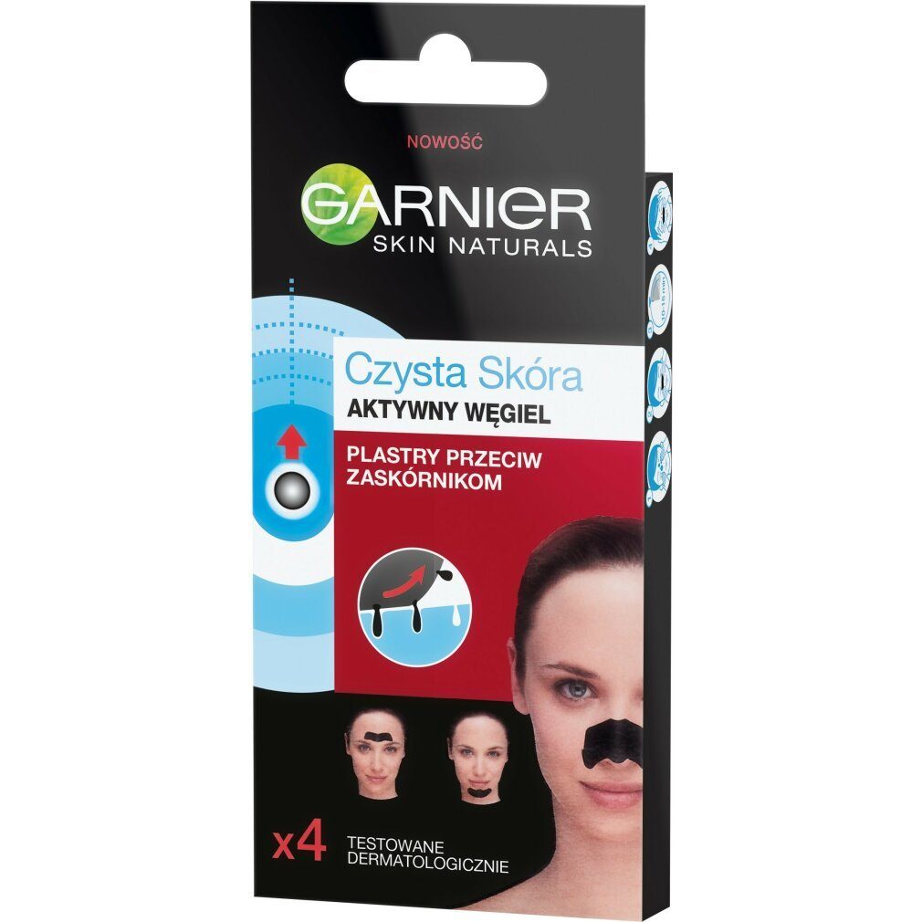 GARNIER Gesichtsmaske Haut Active Facestrips Hautklar Nosestrips Kohle, 4 St