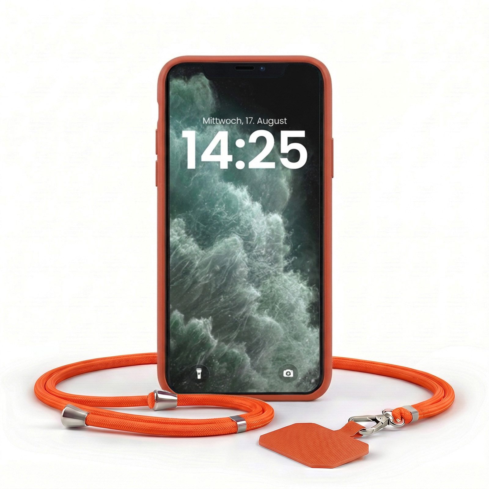 Handyhülle SoftGrip Cover Hülle mit Trageband für Apple iPhone X 5.8 Zoll, 5.8, Handy Case Kameraschutz mit Handykette Handyband Umhängeband Lanyard