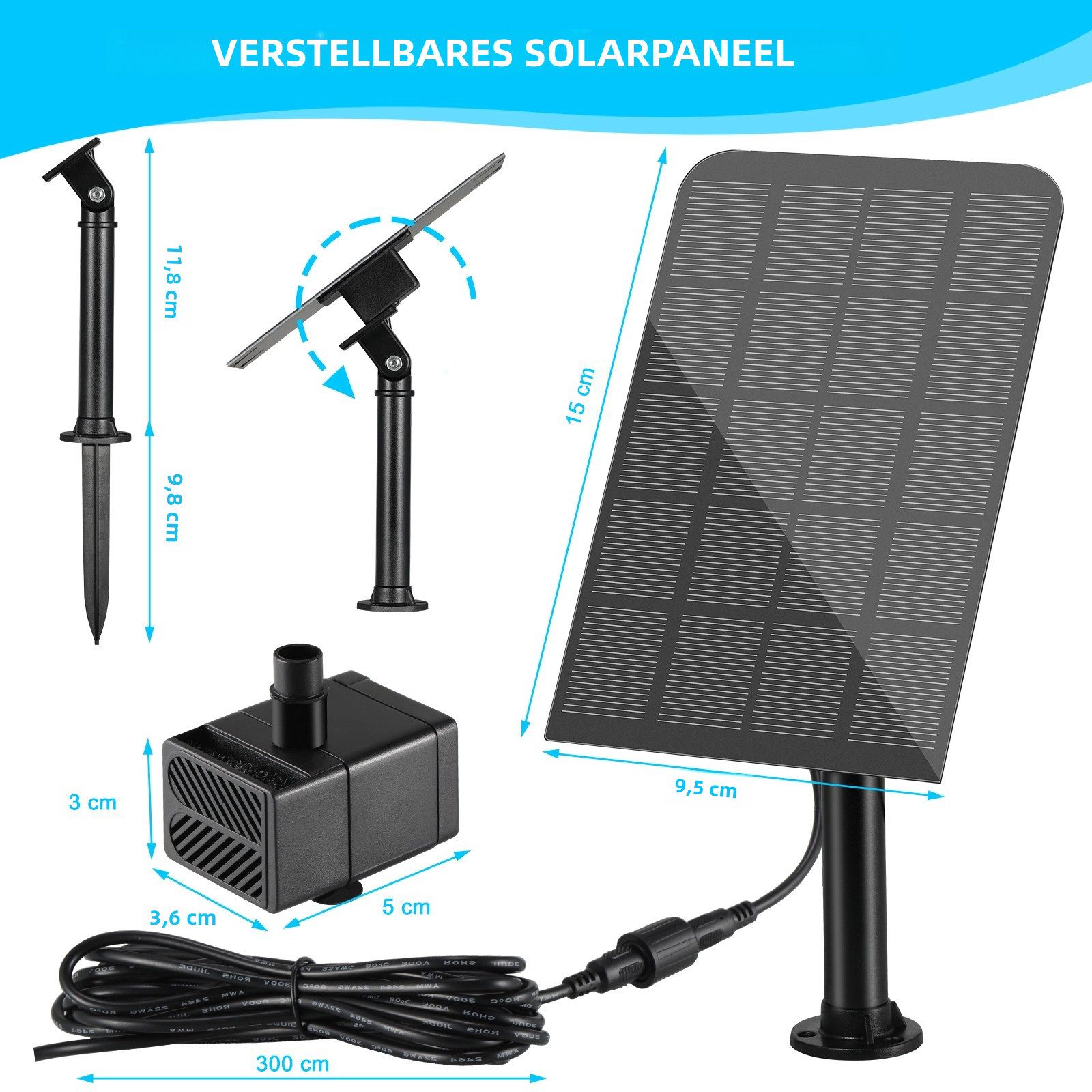 TLGREEN Solarpumpe Solar Springbrunnen, 2.5W Solar günstig online kaufen