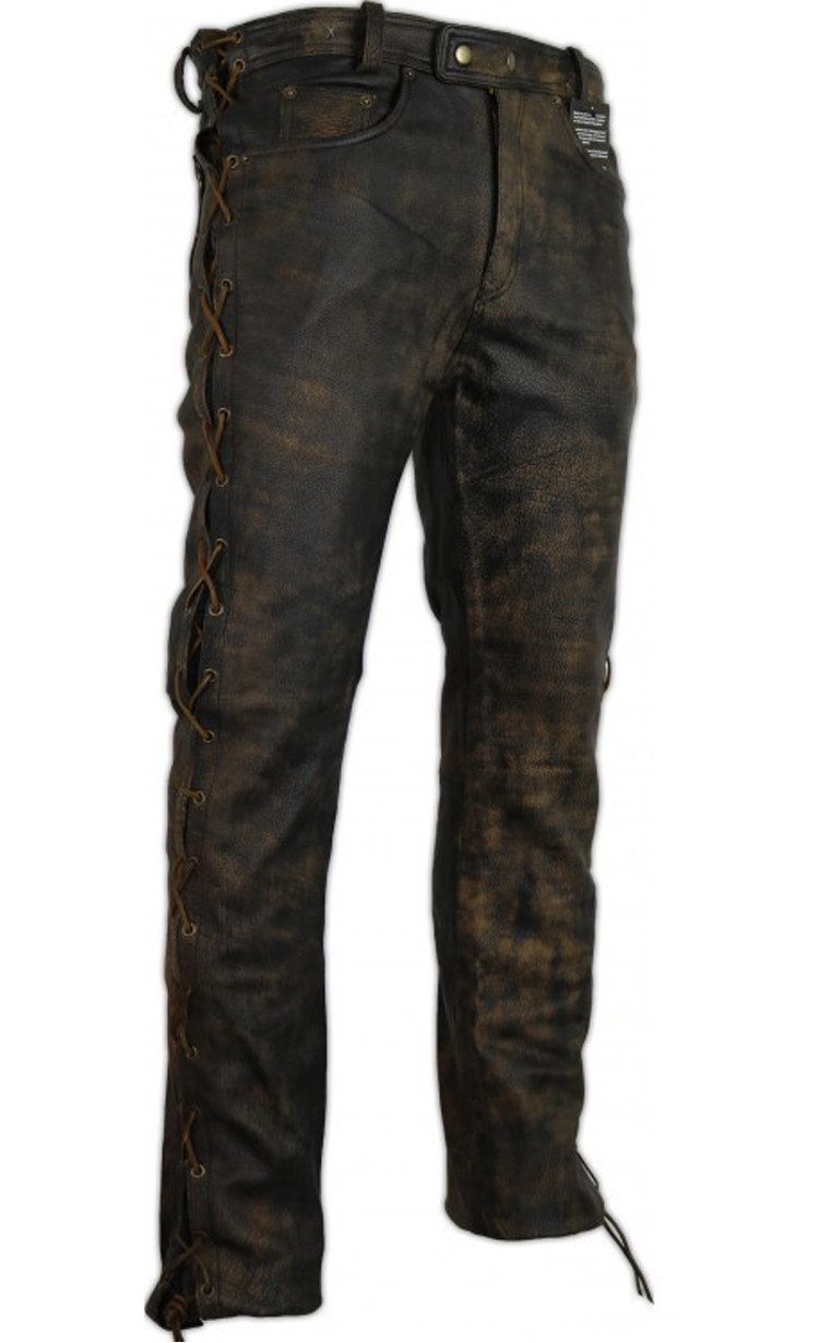 MDM Lederhose Vintage Herren Lederhose seitlich günstig online kaufen