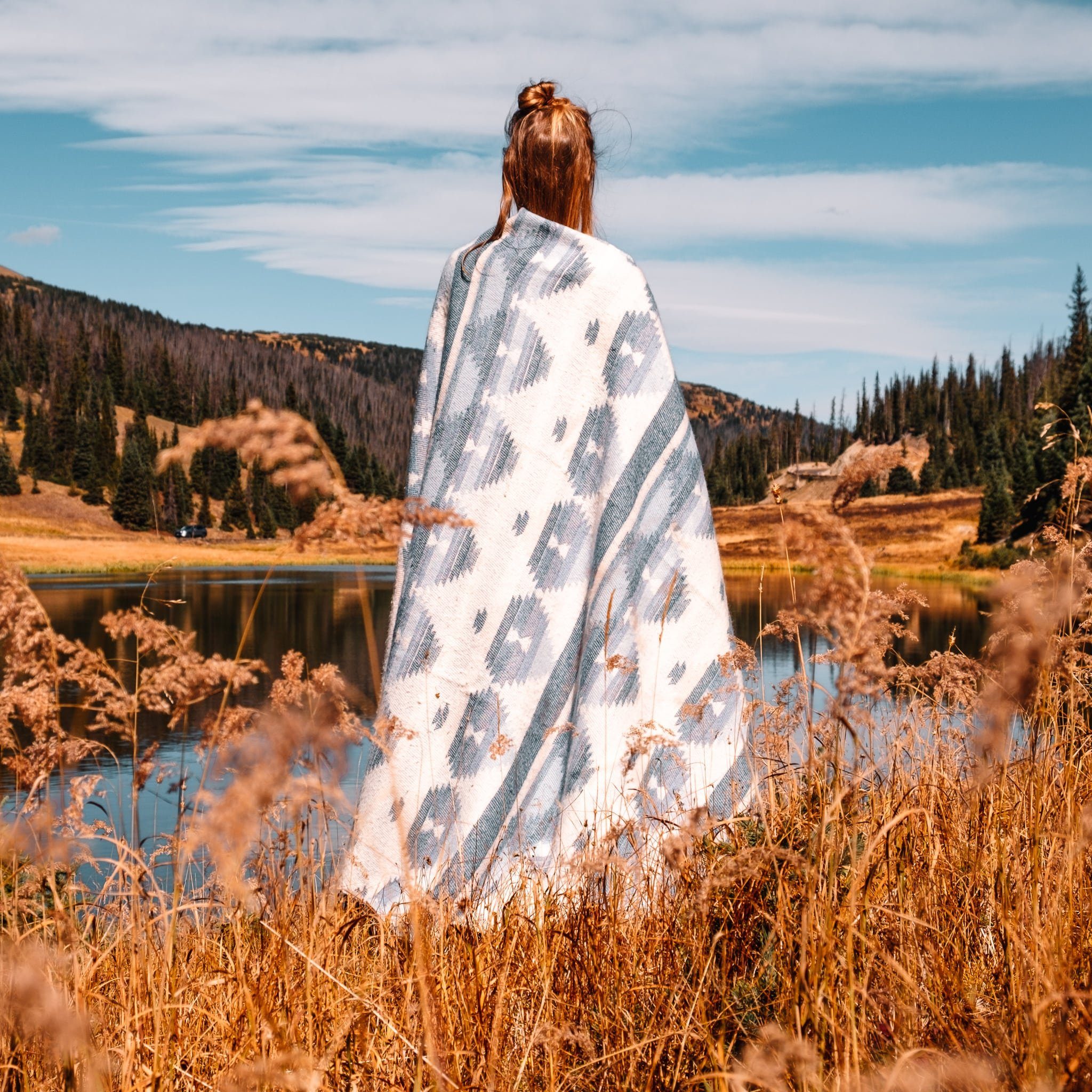 Wolldecke POLAR, Steppenwolle, Nachhaltige Wohndecke 130x200cm, Made in EU aus 100% Schurwolle