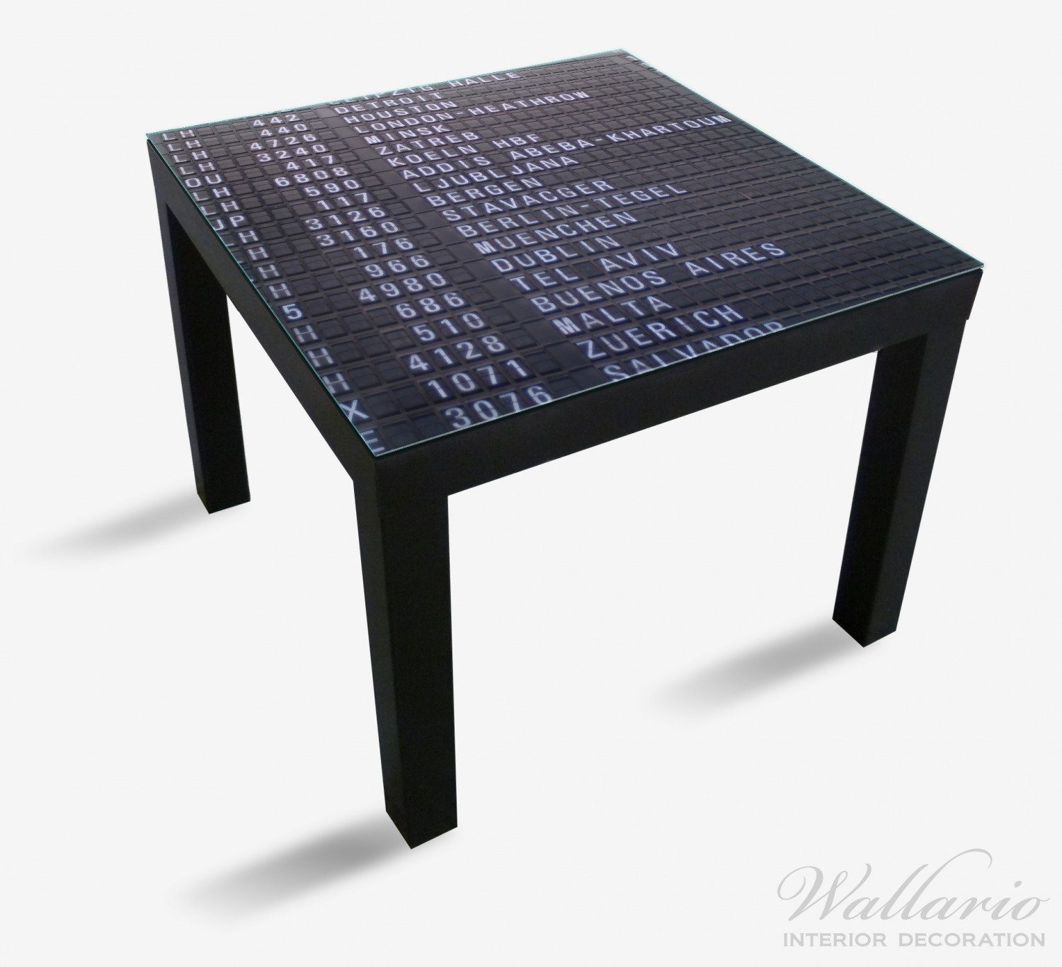für Lack Tischplatte Wallario geeignet Tisch Flughafen Abflugtafel Ikea St), (1