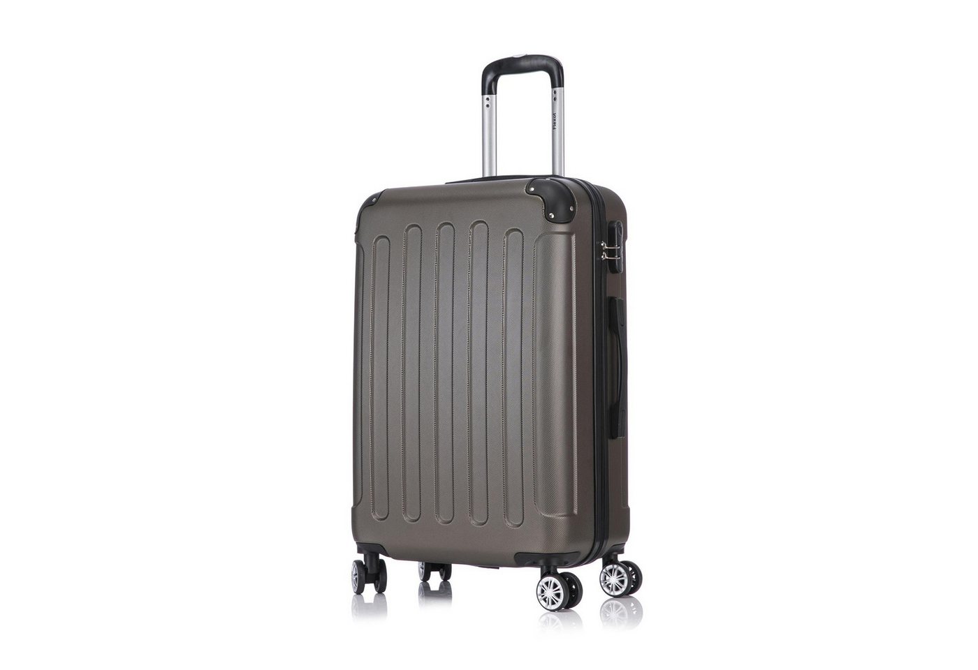 Flexot Hartschalen-Trolley F-2045 Kofferset, 360° Rollen, robuster Reisekoffer, Bordcase, 4 Rollen, Robuster und moderner Koffer mit vier 360° Rollen und Zahlenschloss