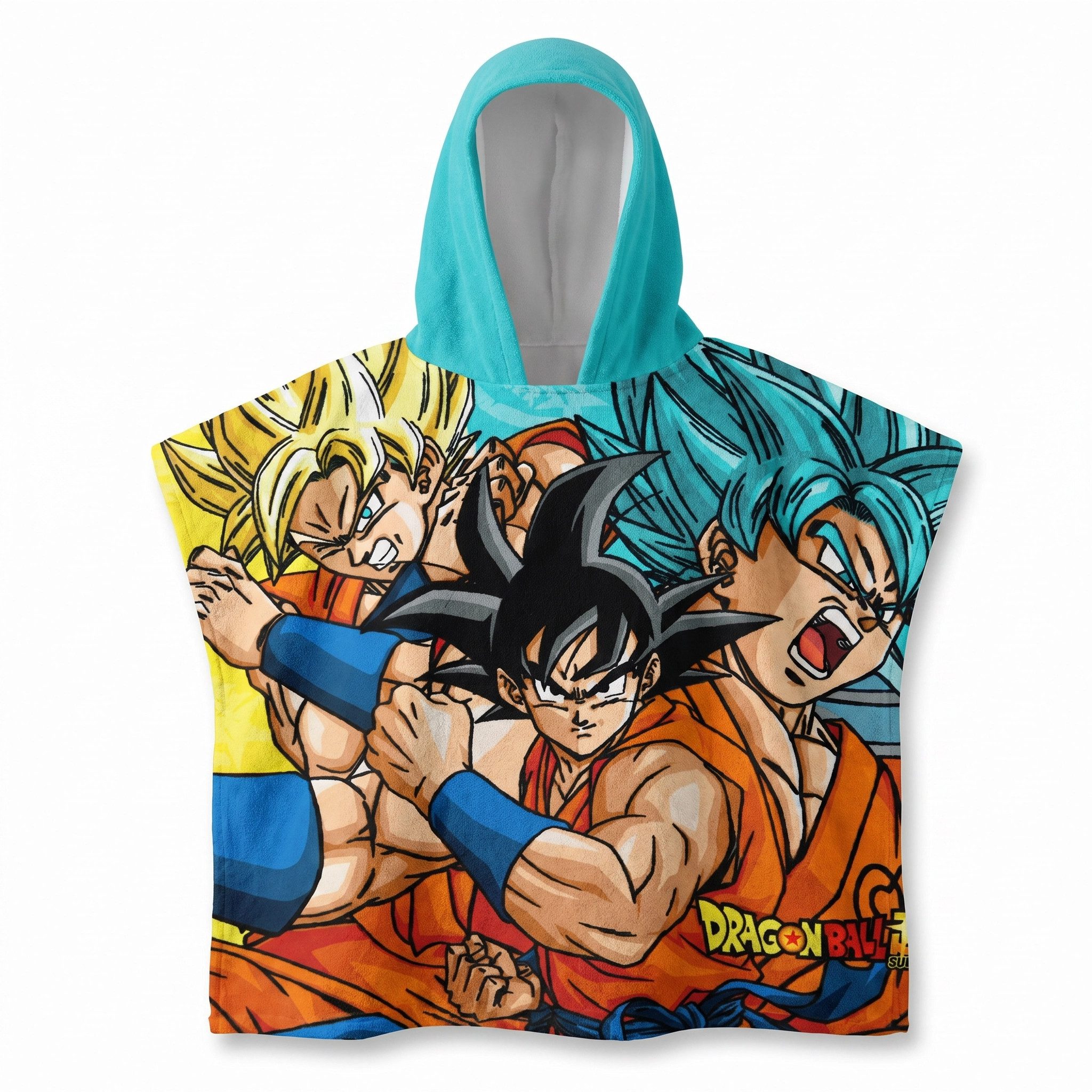 Dragon Ball Badeponcho DragonBall Z Kinder Jungen Mikrofaser Poncho Badeponcho, Polyester