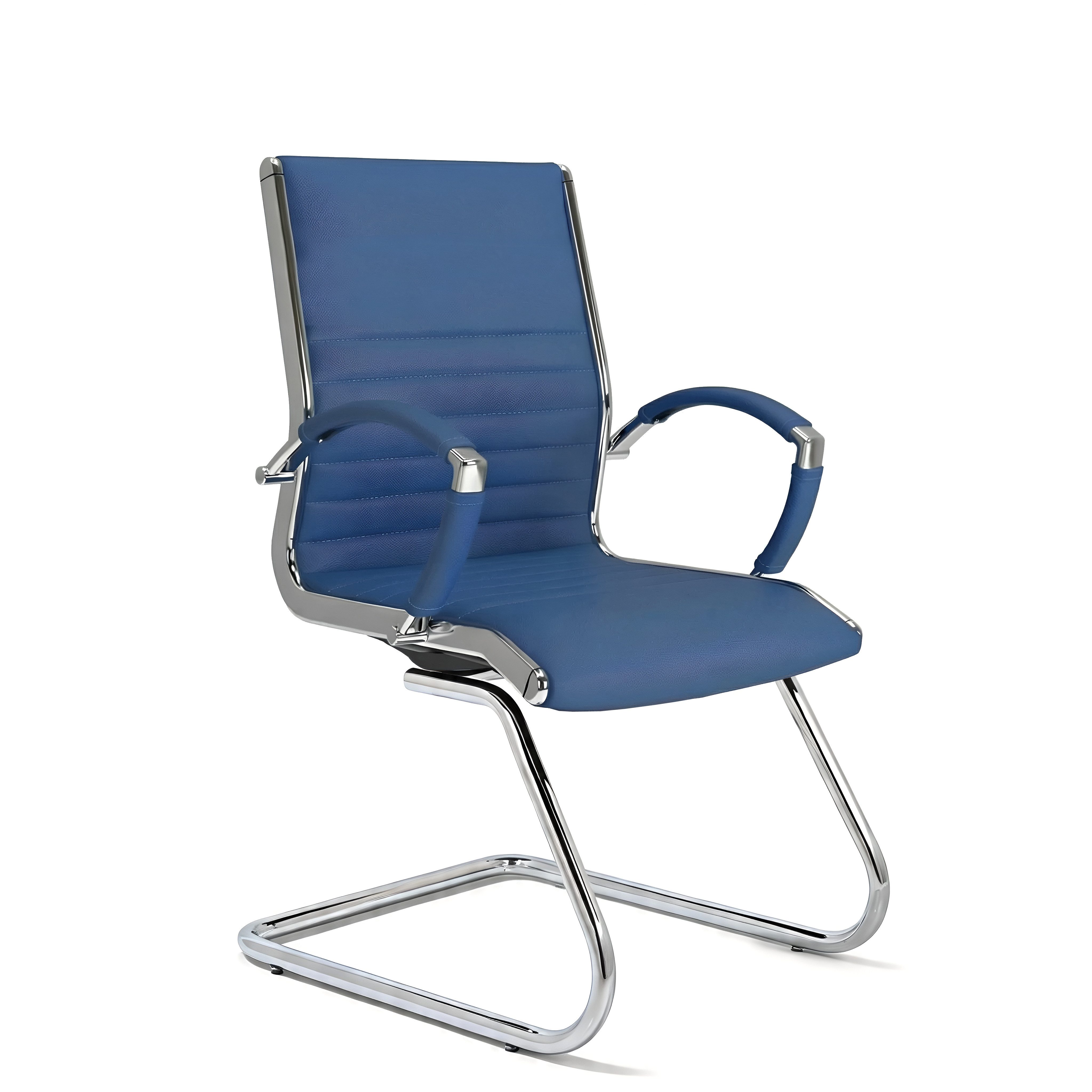 Versee Besucherstuhl VERSEE Montreal Konferenzstuhl Leder, 150kg belastbar, ergonomisch (Freischwinger für Home Office und Büro), mit Lendenstütze, gepolstert, hervoragende Freischwingereigenschaften