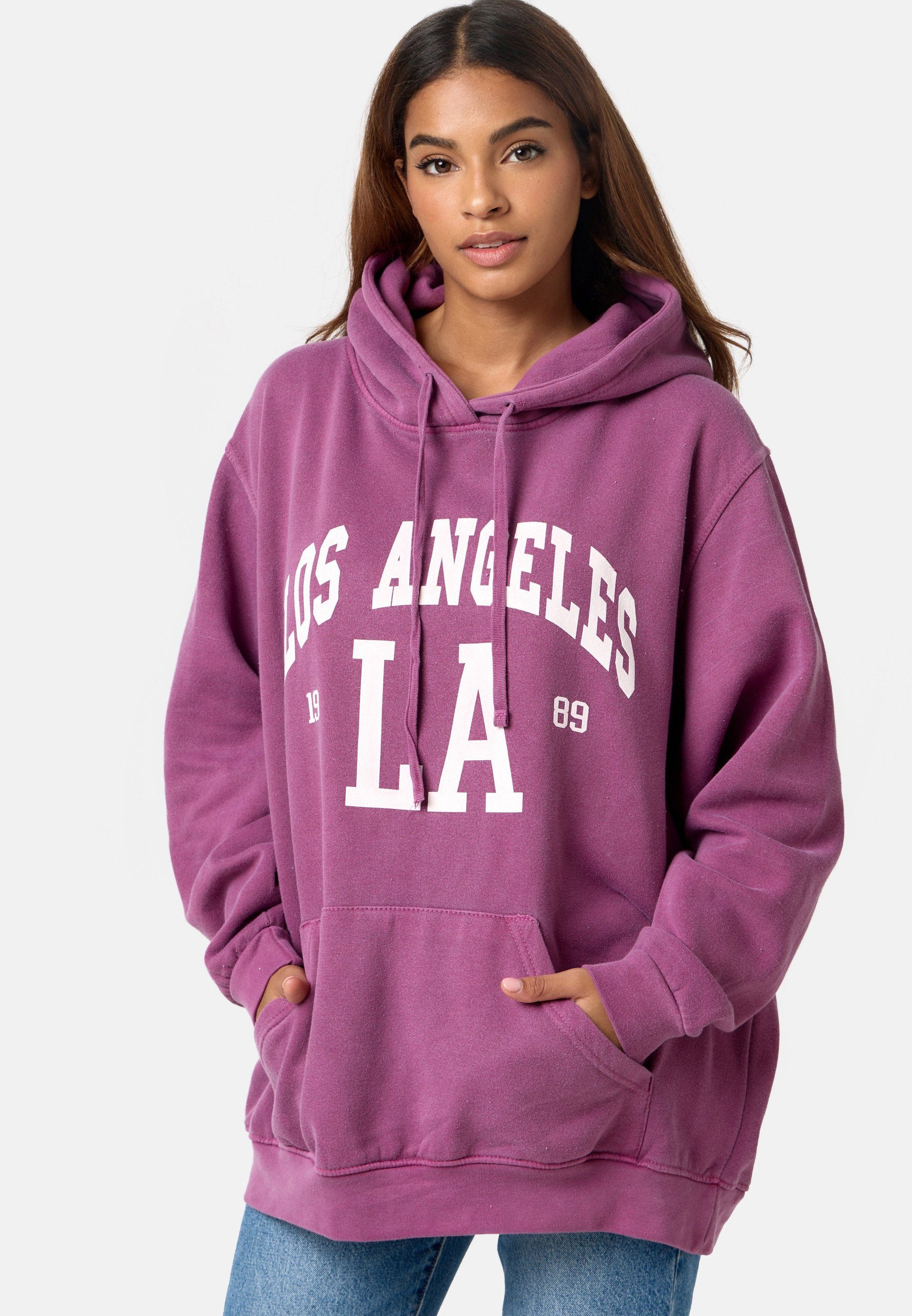 Worldclassca Hoodie Worldclassca Oversized Hoodie LA Kapuzenpullover Washed Sweatshirt NEU