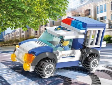 Blocki Konstruktions-Spielset BLOCKI MyPolice Polizeiwagen Polizeiauto Bausatz Spielzeug 86 Teile
