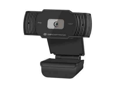 Conceptronic AMDIS 1080P Full HD-Webcam (Full HD, Webcam, Plug-and-Play, Privatsphäreabdeckung, Integriertes Mikrofon mit Rauschreduzierung, Videowiedergabe mit 30 Bildern pro Sekunde, Perfekt für Videokonferenzen, Online-Kurse, Gaming und Live-Streaming)