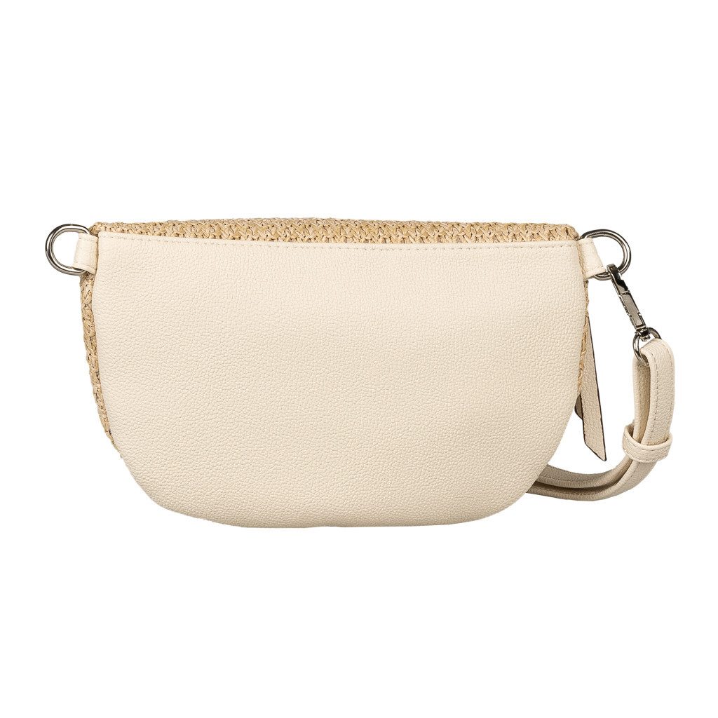 TOM TAILOR Denim Bauchtasche Rosie Raffia, klare Formen und überlange Quastenanhänger im Streifendesign