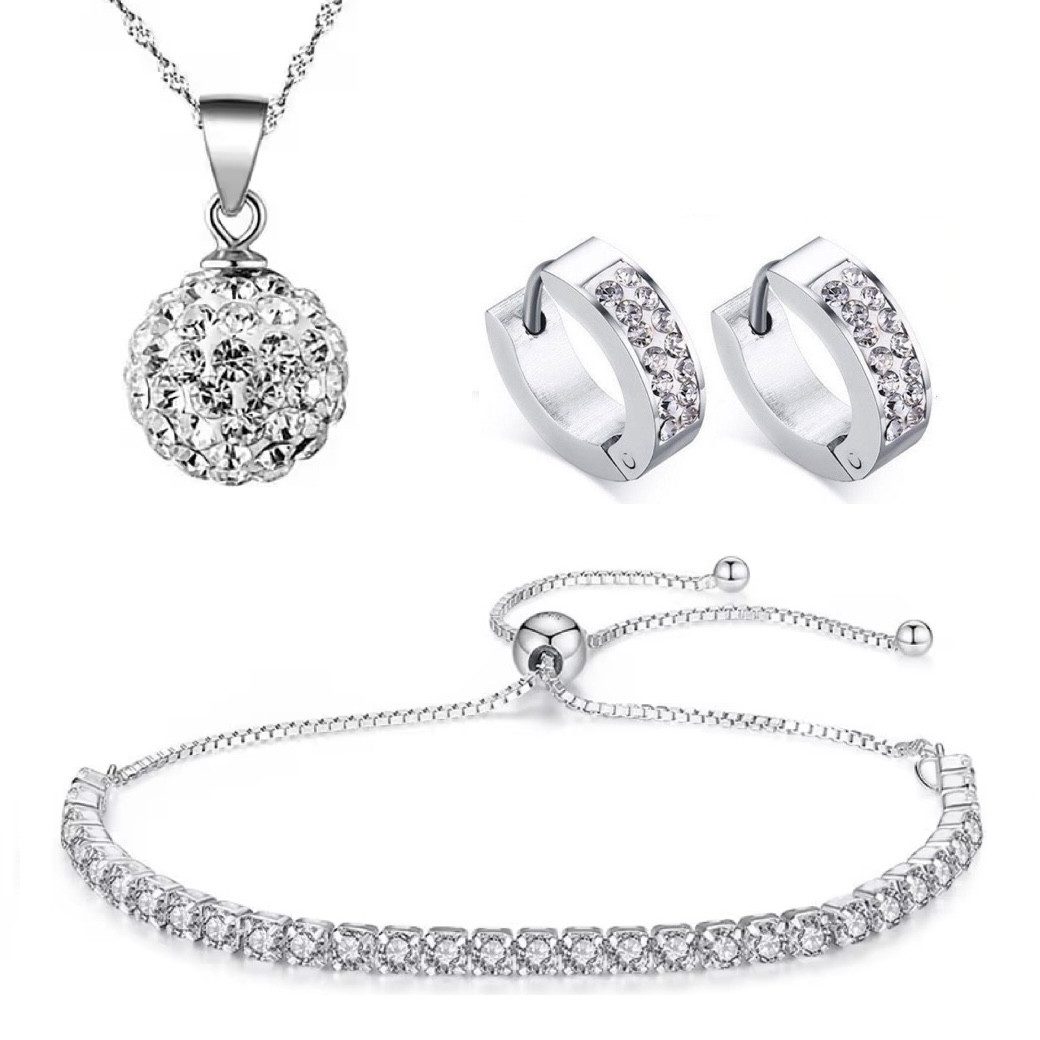 Kim Johanson Schmuckset Shine (Set, 3-tlg), mit Zirkonia, aus 925 Silber un günstig online kaufen