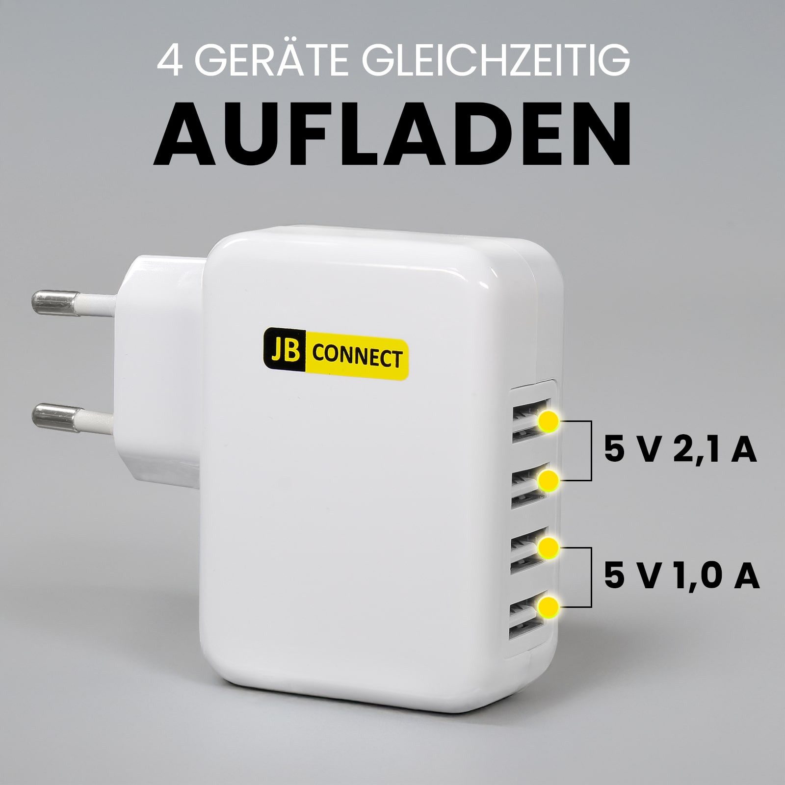 EAXUS 4-Port USB-Ladegerät (3100 mA, 1-tlg., universal Ladegeräte für die Steckdose)