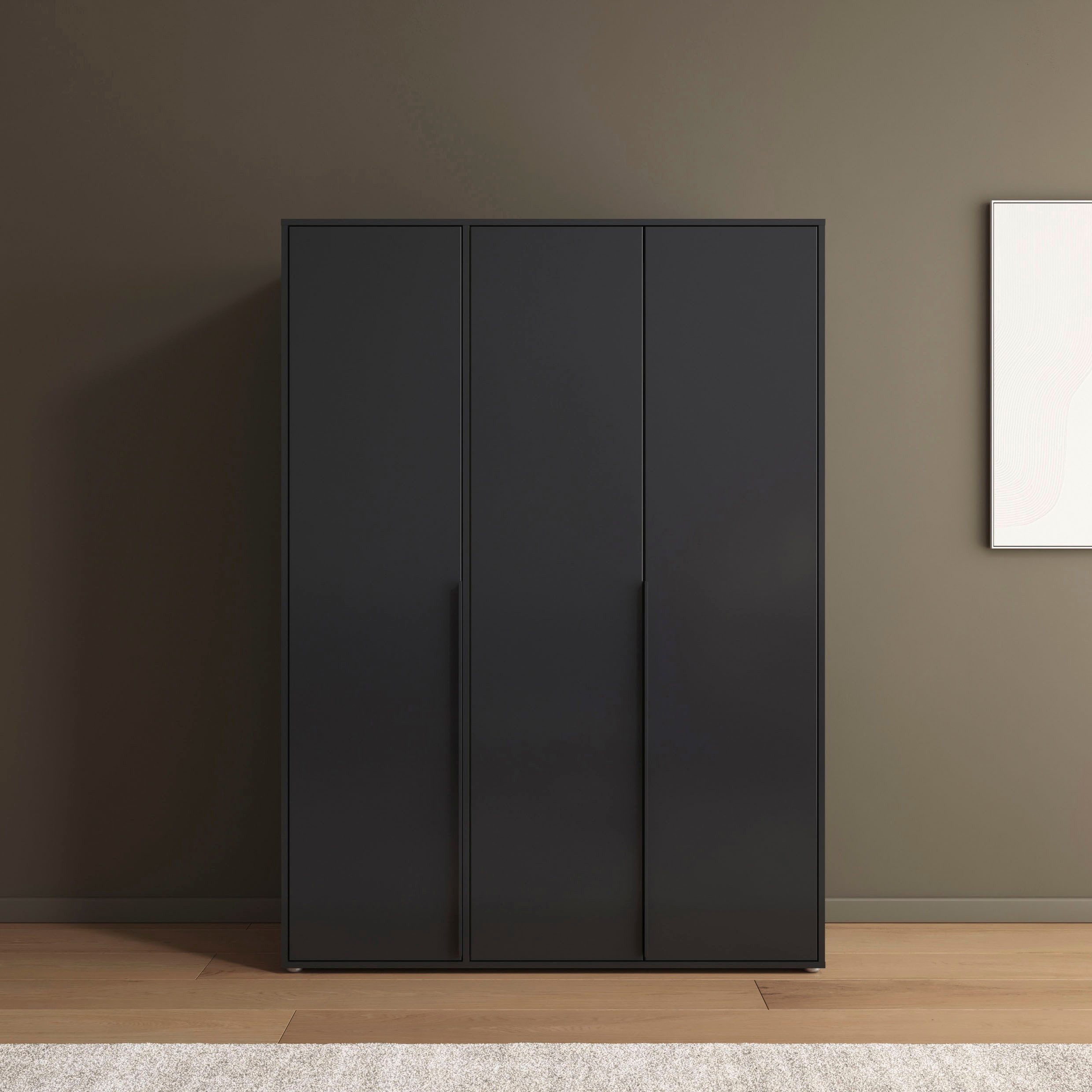 rauch Drehtürenschrank Kleiderschrank Schrank Garderobe Wäscheschrank NAGATA viel Stauraum (in 3 verschiedenen Ausstattungen BASIC/CLASSIC/PREMIUM) mit modernen Stangengriffen in Graumetallic TOPSELLER MADE IN GERMANY