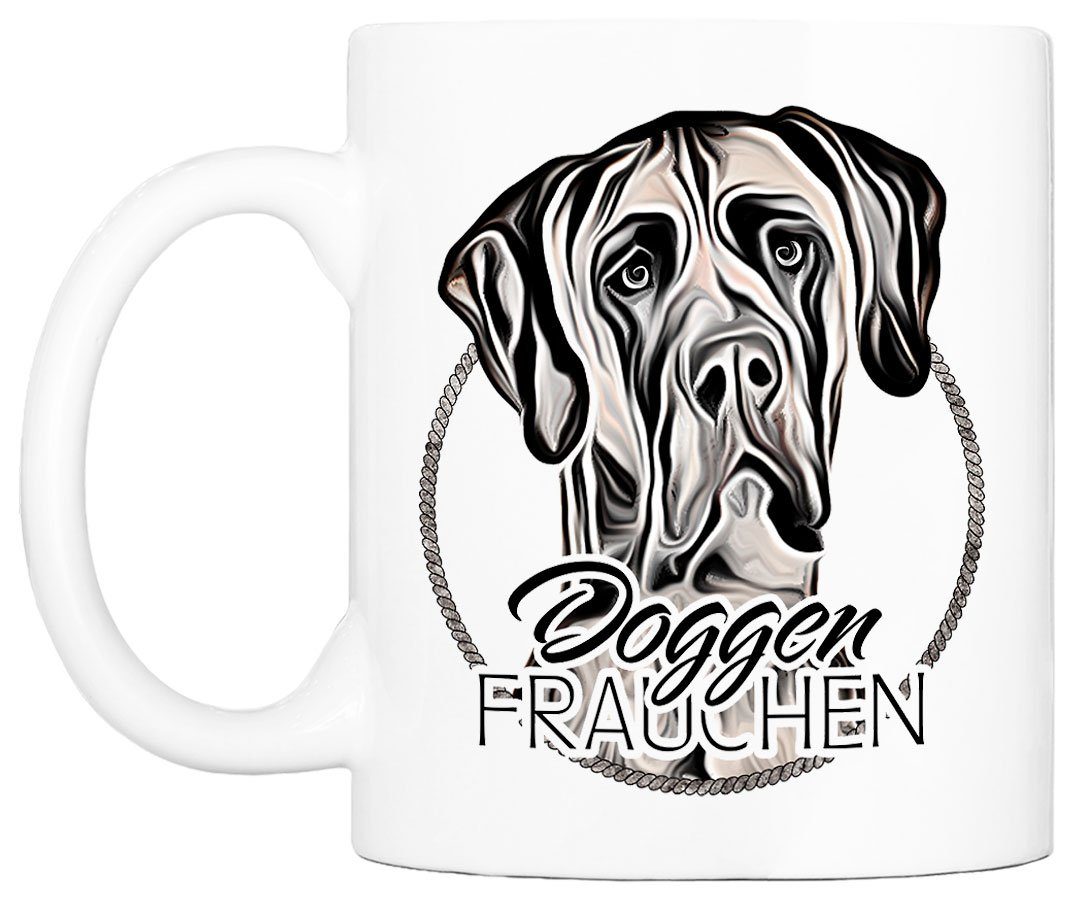 - FRAUCHEN beidseitig mit Hunderasse, DOGGEN bedruckt, Keramik, handgefertigt, Cadouri Geschenk, 330 Tasse für Hundefreunde, ml Kaffeetasse