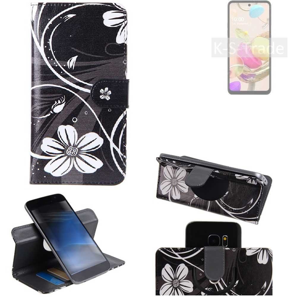 K-S-Trade Handyhülle für LG Electronics K42, Schutzhülle Handyhülle Hülle 360° Wallet Case ''Flowers''