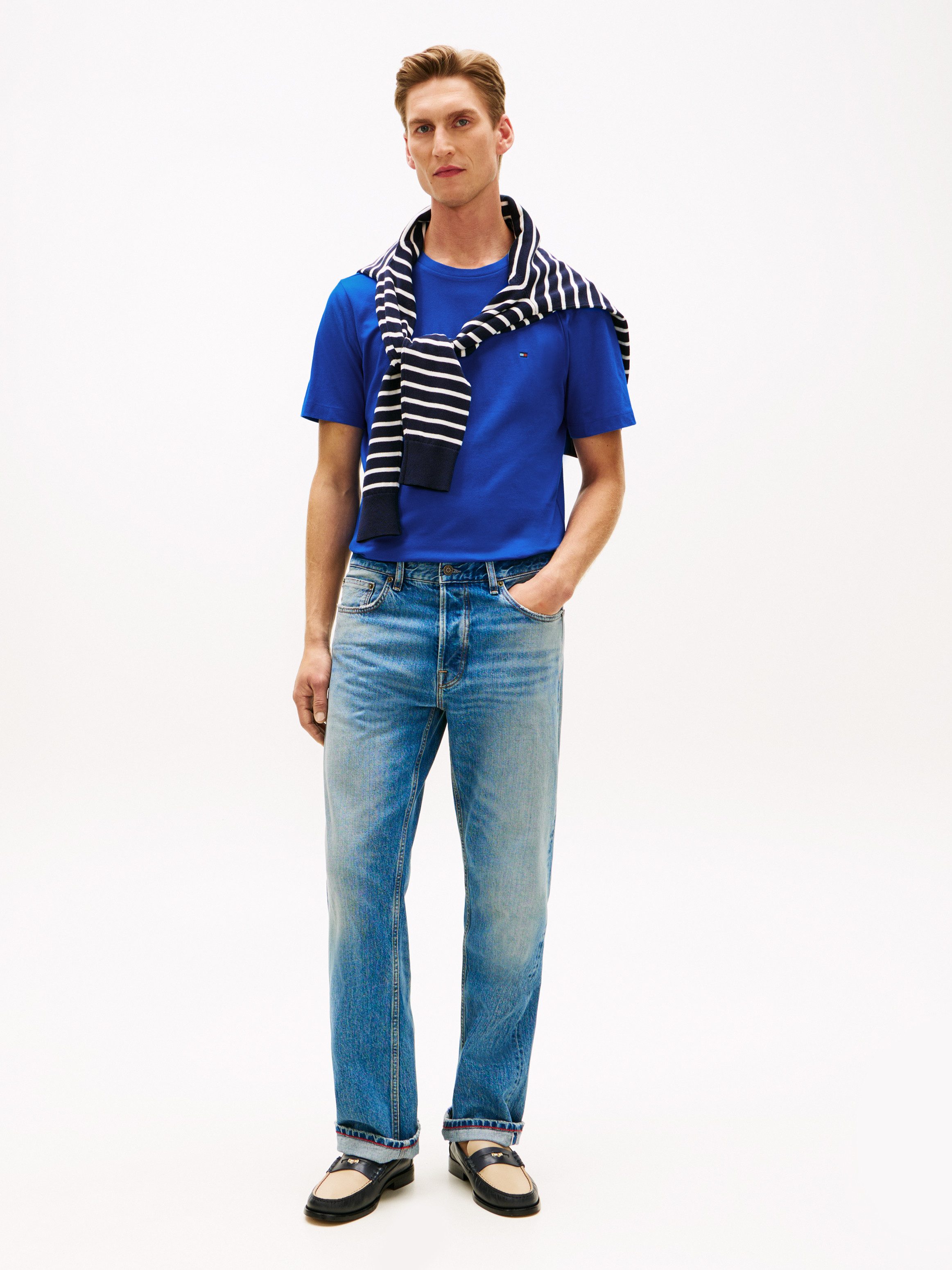 Tommy Hilfiger T-Shirt ESSENTIAL REGULAR FIT SOLID mit Stickerei unifarben, casual, Baumwolle, Rundhals