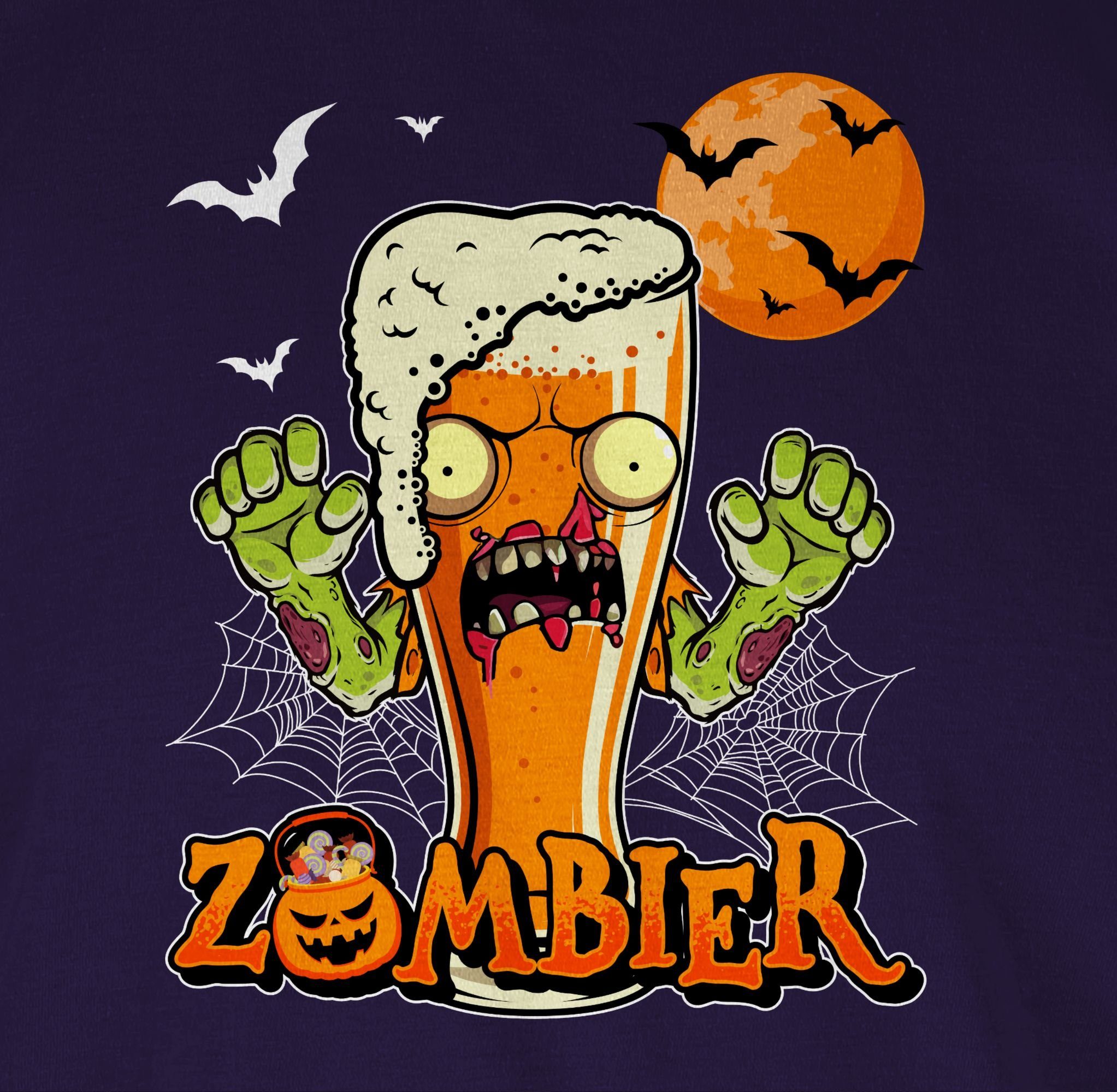 Lustige Lila Kostüme Bier Shirtracer Herren Geschenke Hopfen Zombie Halloween 02 Zombier Halloween T-Shirt