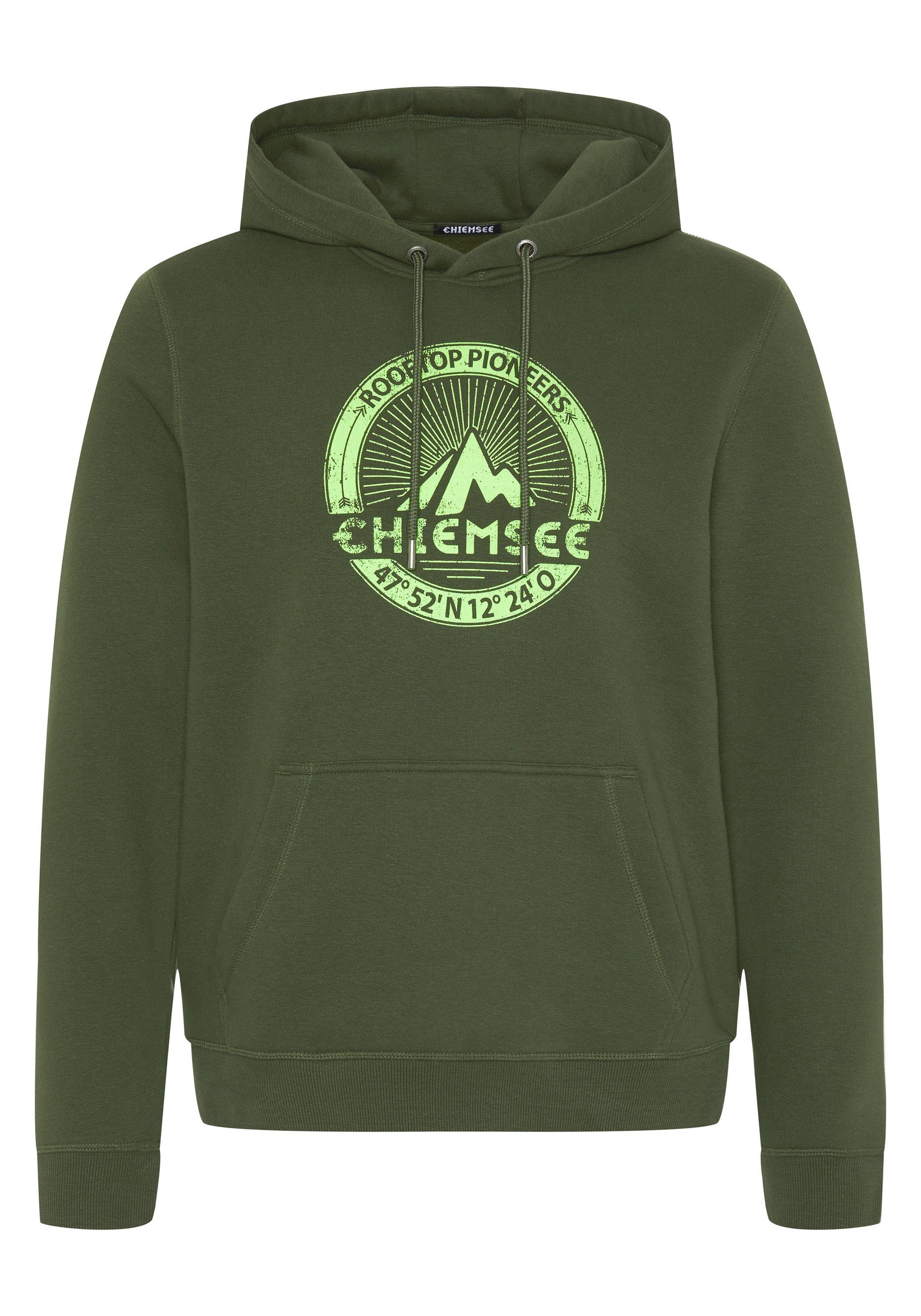 Kombu 19-0417 Label-Mountain-Motiv mit 1 Kapuzensweatshirt Hoodie Chiemsee Green