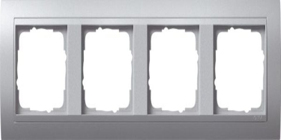 GIRA Steckdose GIRA 021436 Abdeckrahmen 4fach Zwischen rahmen F/Alu Event Farbe Alu, 4-St.