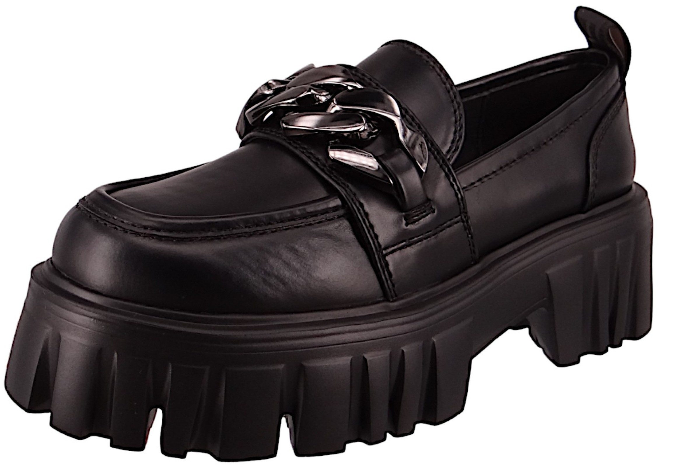 Buffalo 1622448 Lion Loafer Chain Black Slipper