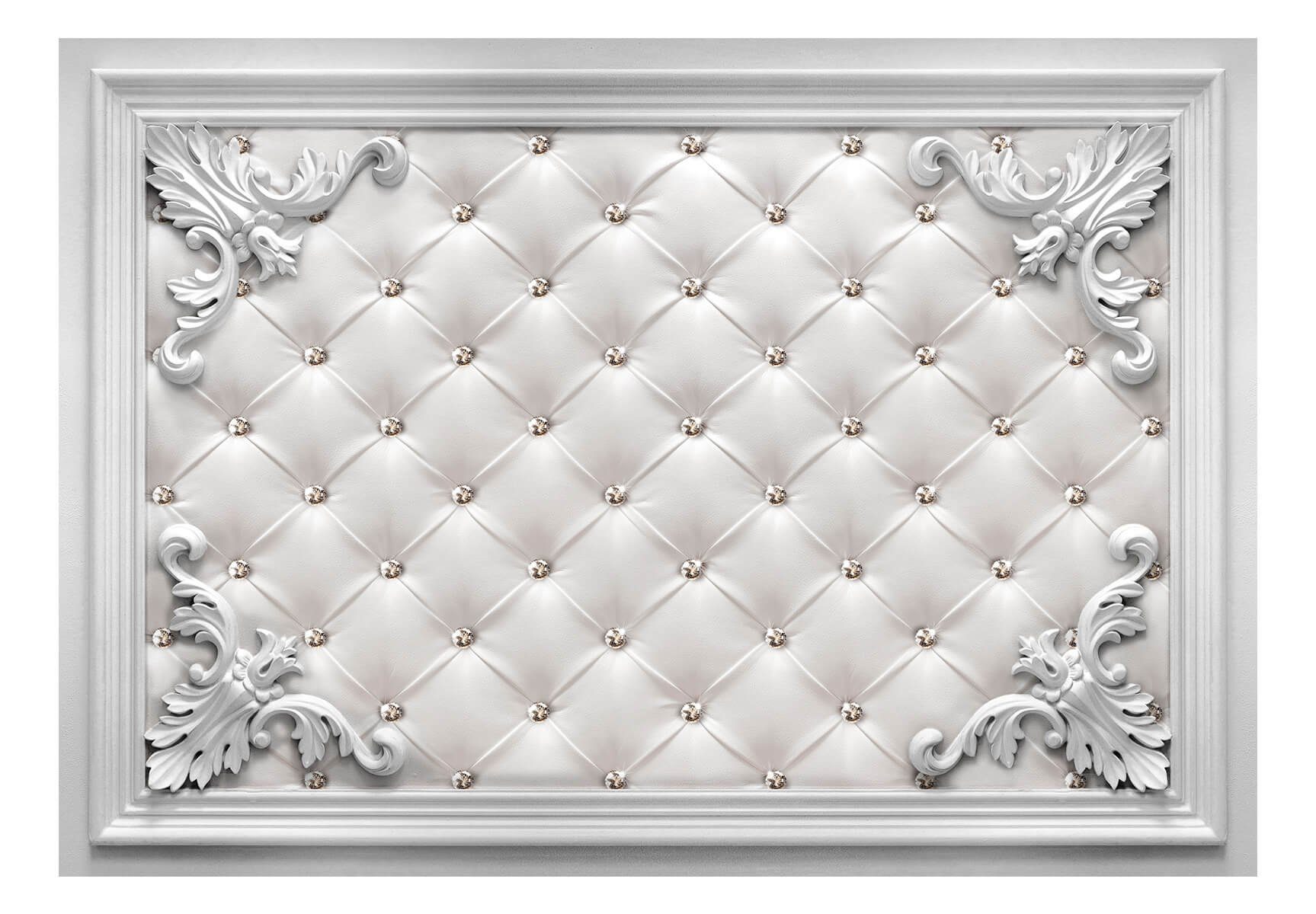 KUNSTLOFT Vliestapete White Opulence 0.98x0.7 m, matt, lichtbeständige Design Tapete