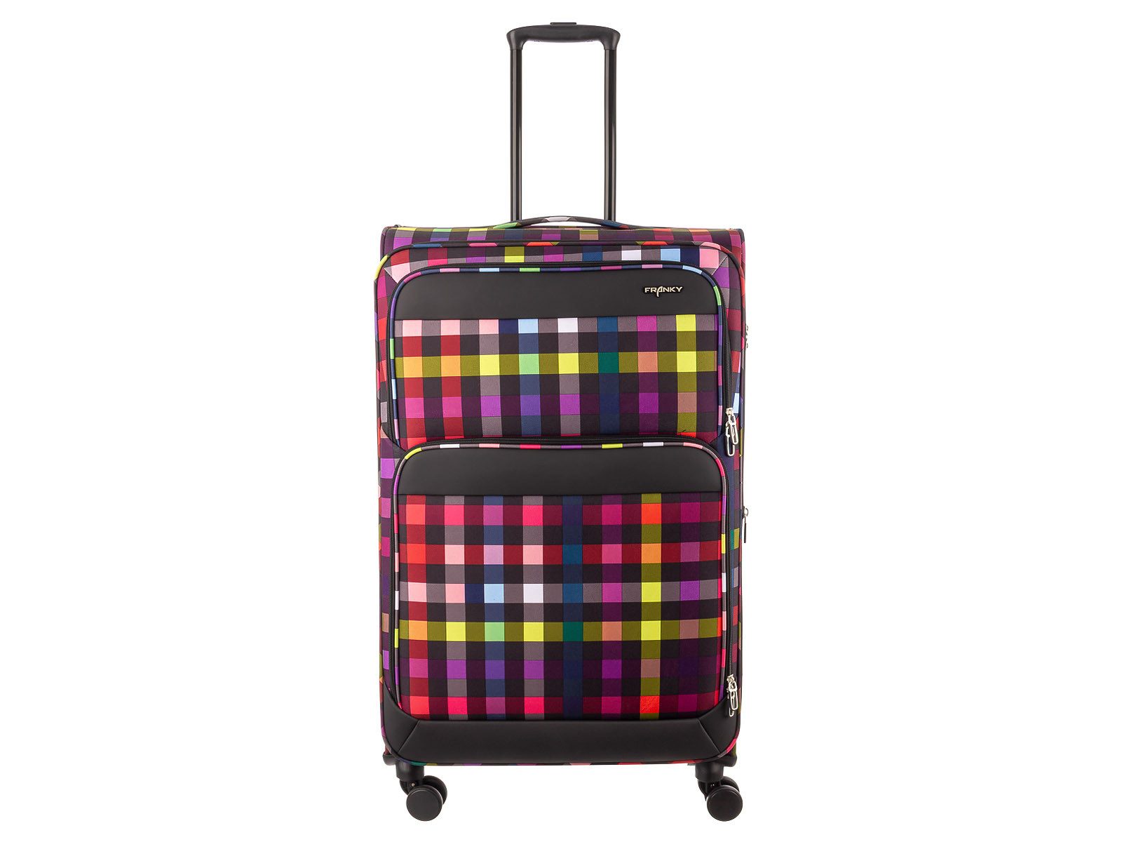 Franky Weichgepäck-Trolley Koffer Gr. L Reisegepäck T27-F Spinner 75er, 4 Doppellenkrollen Rollen, Dehnfalte TSA Schloss