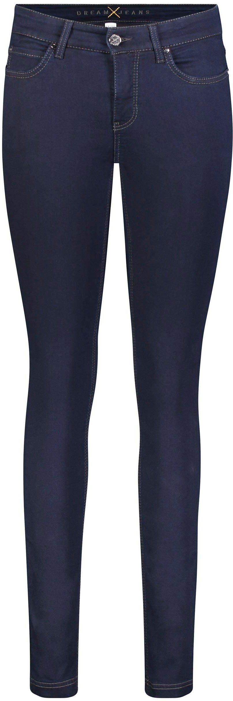 für Hochelastische sorgt Sitz rinsed Skinny-fit-Jeans Qualität perfekten den MAC Dream Skinny blue