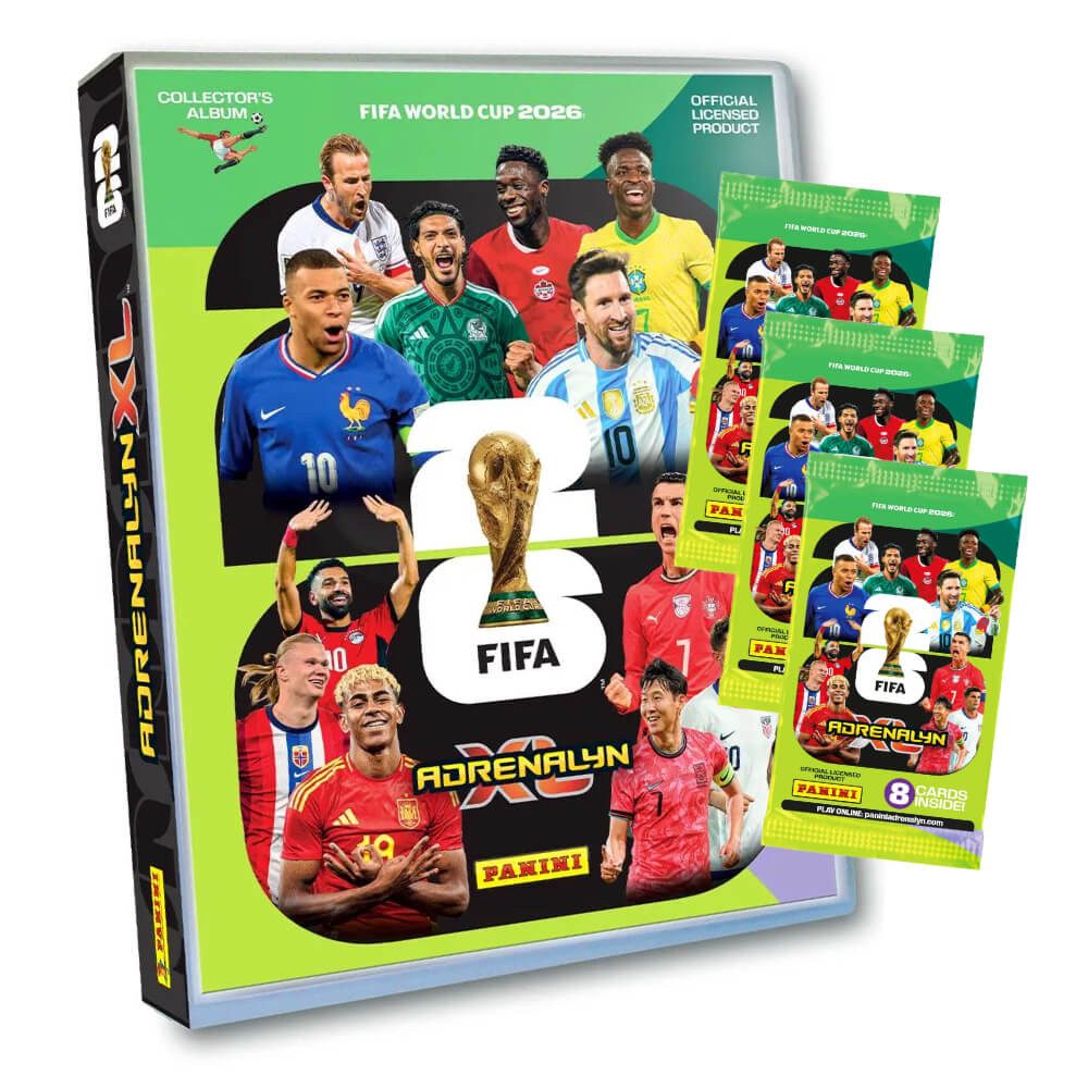 Panini Sammelkarte Fifa World Cup 2026 Adrenalyn XL - WM Trading Cards Sammelkarten, - 1 Mappe + 3 Booster