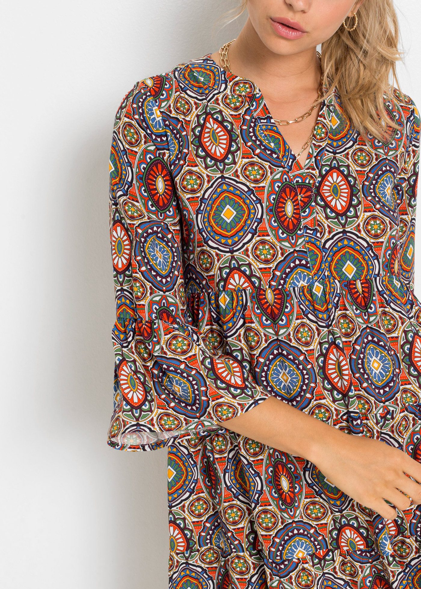 bonprix Minikleid für eleganten Auftritt, aus Viskose, in A-Linie, mit 3/4- günstig online kaufen