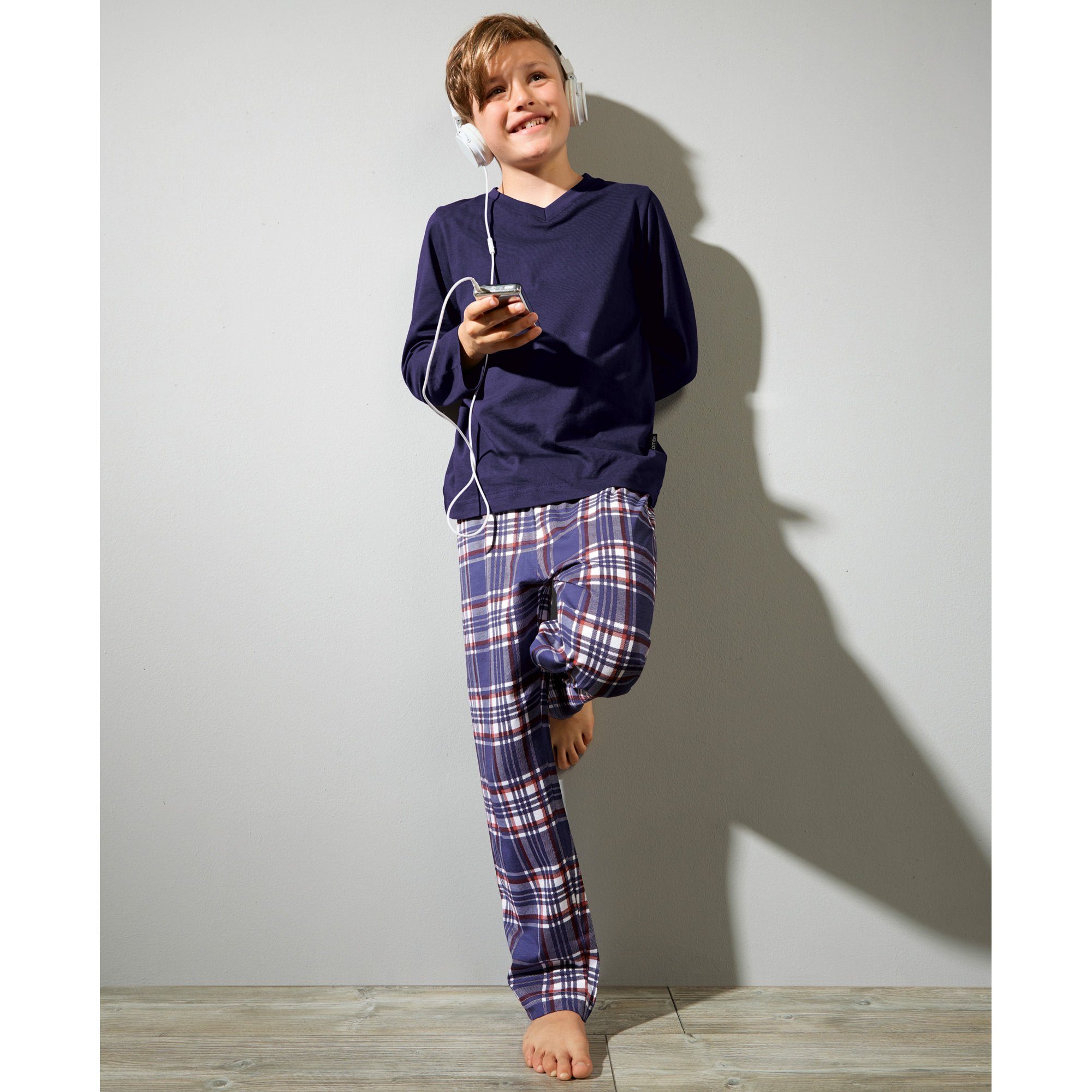 Single-Jersey Karo Müller Kinder-Schlafanzug Pyjama Erwin